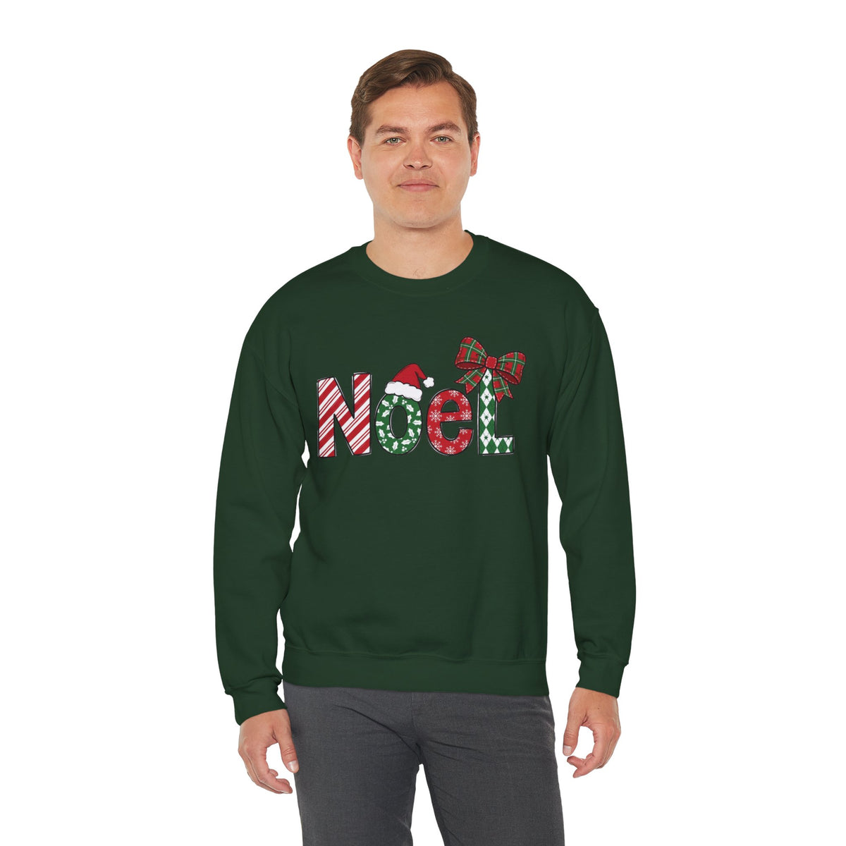 Noel Christmas Sweatshirt, Retro Christmas Sweatshirt, Noel Sweater, Christmas Bow Sweatshirt, Plaid Santa Hat Shirt, Holiday Gift for Her