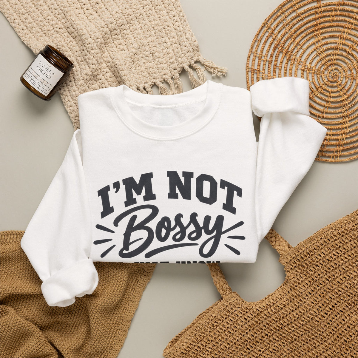 Funny Boss Lady Sweatshirt, I'm Not Bossy I Just Know What You Should Be Doing, Sarcastic Crewneck, Gift for Women, Mom, Coworker