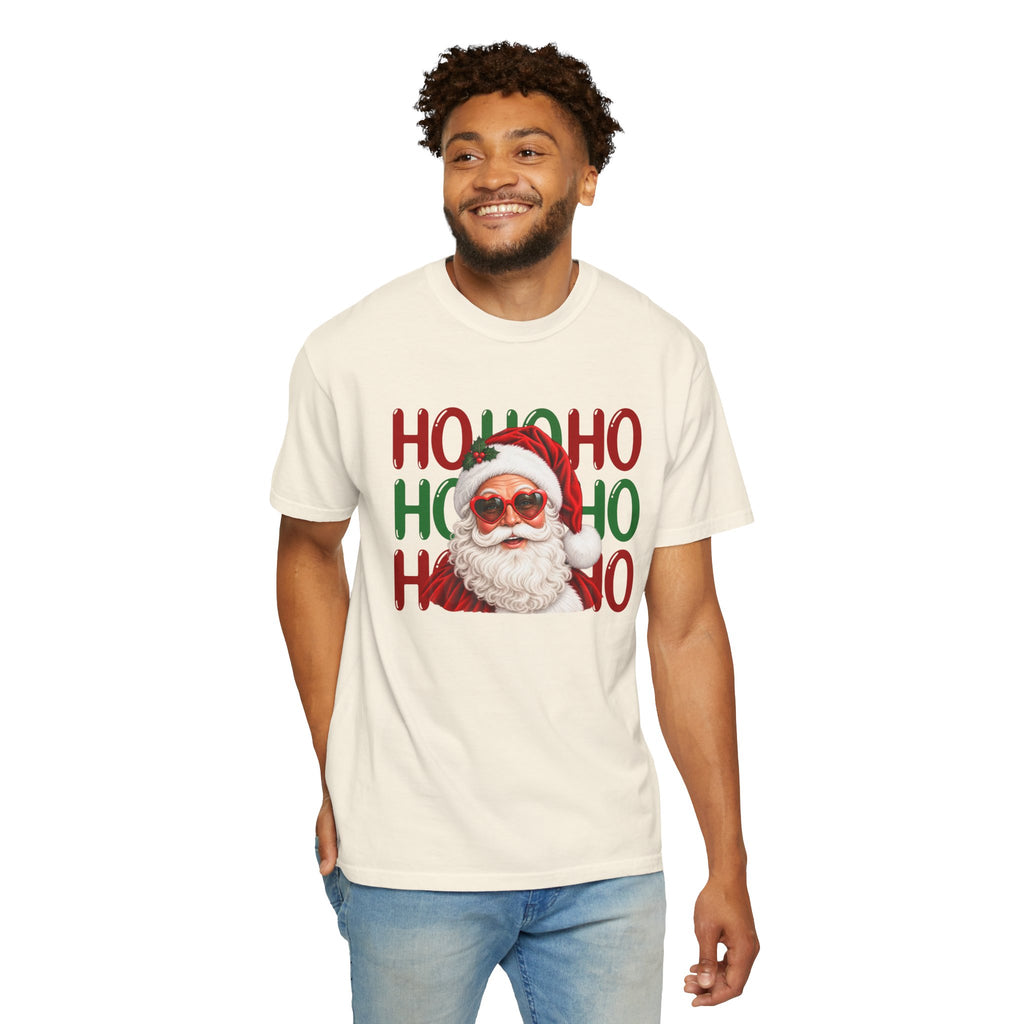 Comfort Color Retro Santa Sunglasses Shirt, Ho Ho Ho Christmas T-Shirt, Santa Claus Tee, Holiday Santa Shirt, Xmas Gift, Christmas Party Top