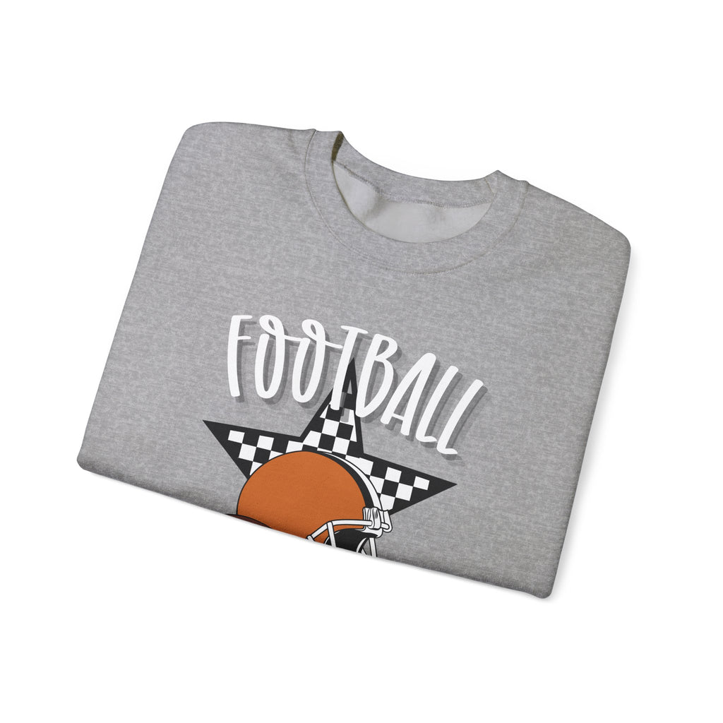 Football Season Sweatshirt, Football Helmet Shirt, Game Day Sweatshirt, Football Mom Shirt, Checkered Star Football Tee, Fall Sports Gift