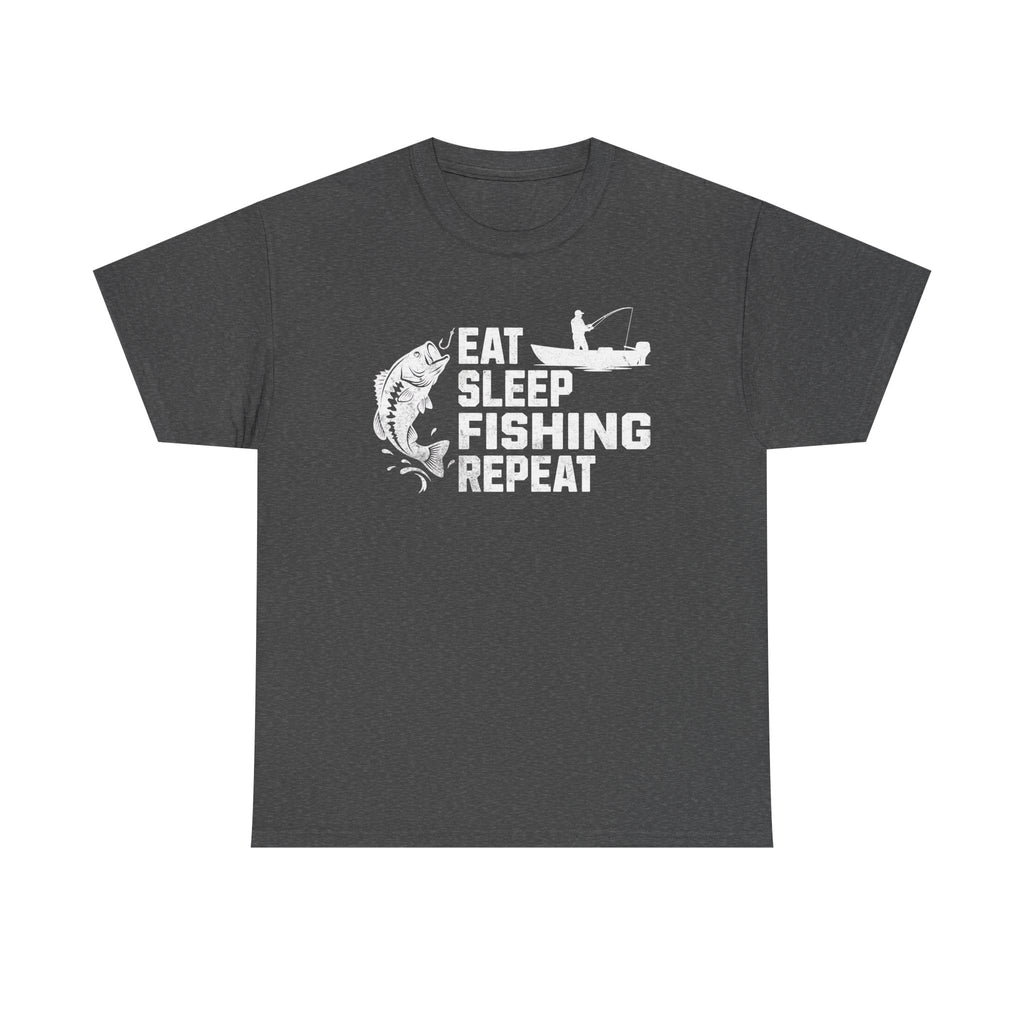 Eat Sleep Fishing Repeat Tee | Fishing Shirt, Bass Angler Graphic, Vintage Style Grunge T-Shirt, Fishing Lover Tee, Unisex, Men's T-Shirt