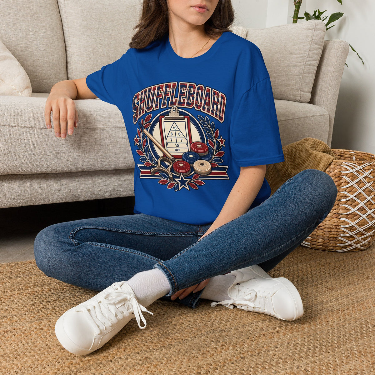 Shuffleboard Graphic T-Shirt | Vintage Shuffleboard Court Design
