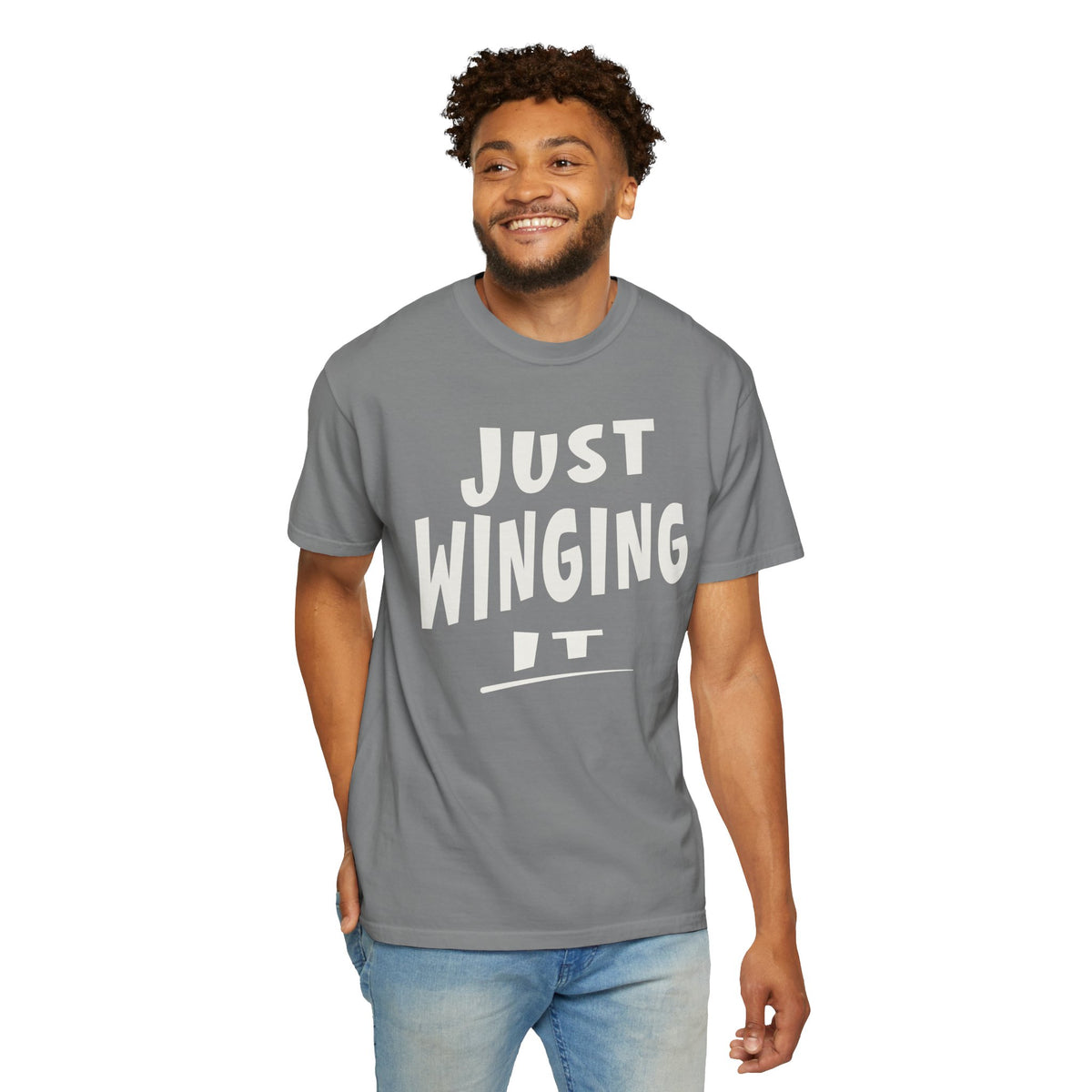 Just Winging It Shirt, Funny Graphic Tee, Oversized Fit T-Shirt, Sarcastic Quote Tee, Beach Vacation Shirt, Gift for Her, Mom Shirt