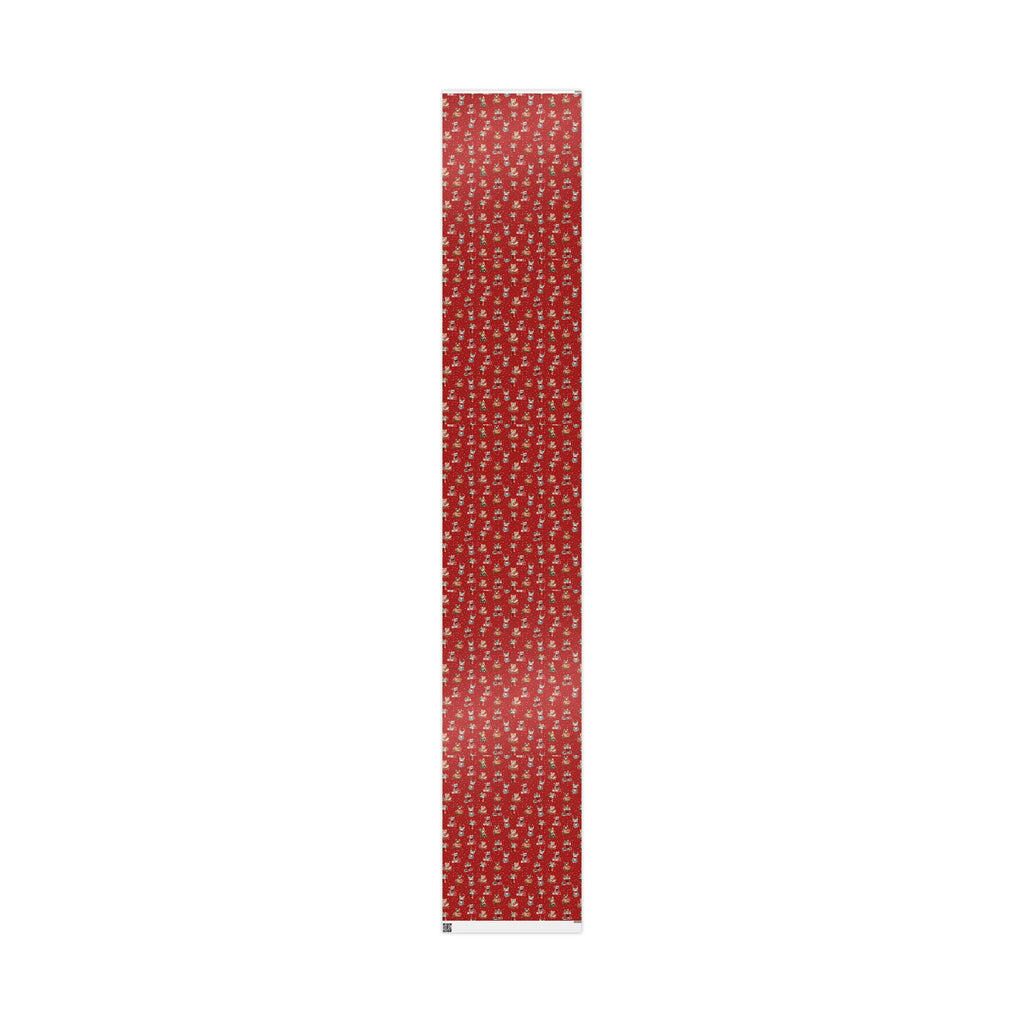 Christmas Cat Wrapping Paper, Red Kitten Gift Wrap, Cute Cat Lover Holiday Wrap, Vintage Christmas Kitty Wrapping Paper