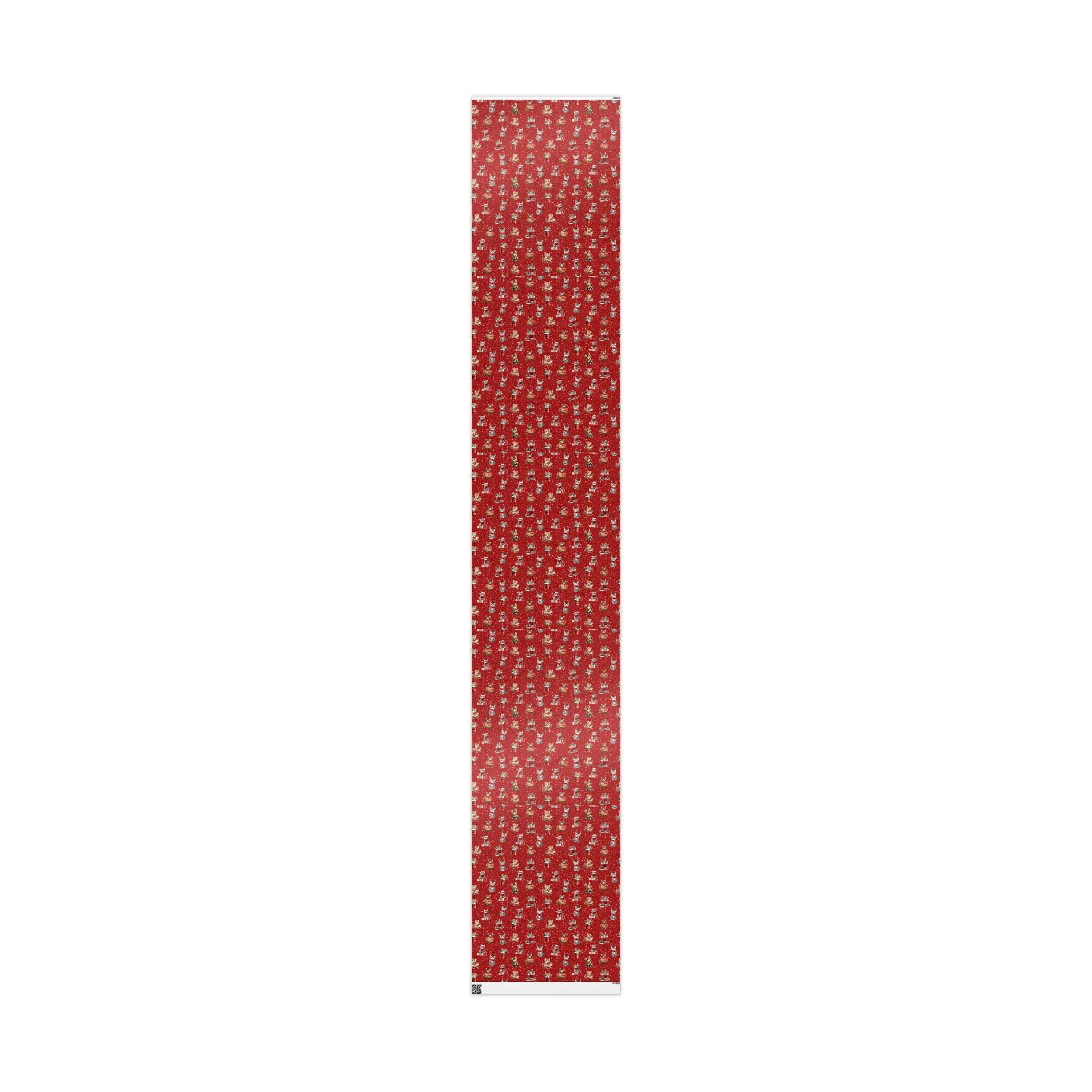 Christmas Cat Wrapping Paper, Red Kitten Gift Wrap, Cute Cat Lover Holiday Wrap, Vintage Christmas Kitty Wrapping Paper