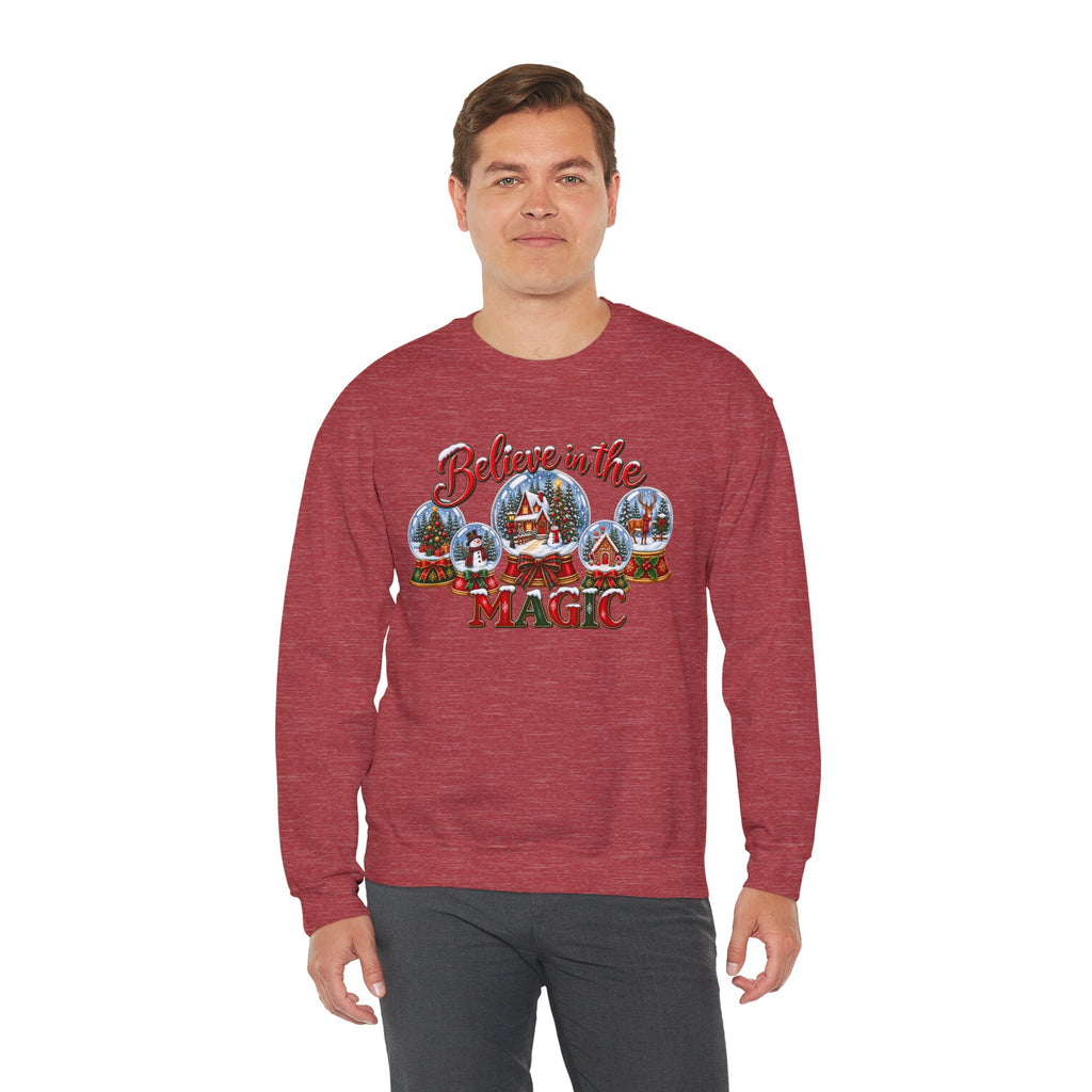 Believe in the Magic Sweatshirt, Christmas Snow Globe Sweatshirt, Retro Christmas Shirt, Winter Holiday Sweatshirt, Christmas Village Tee