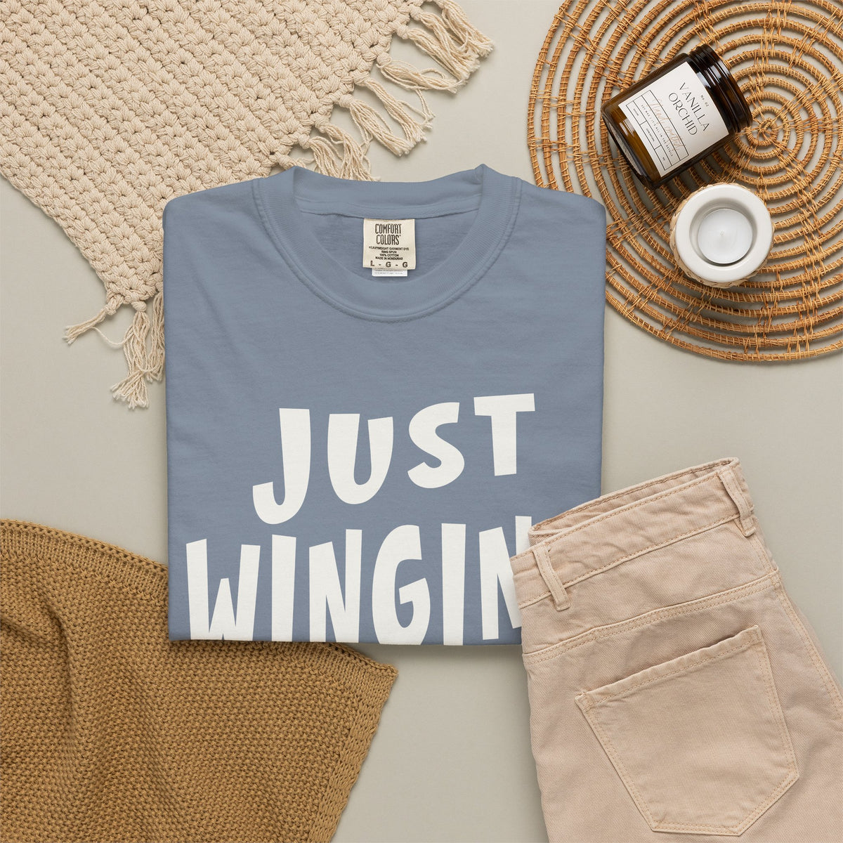 Just Winging It Shirt, Funny Graphic Tee, Oversized Fit T-Shirt, Sarcastic Quote Tee, Beach Vacation Shirt, Gift for Her, Mom Shirt