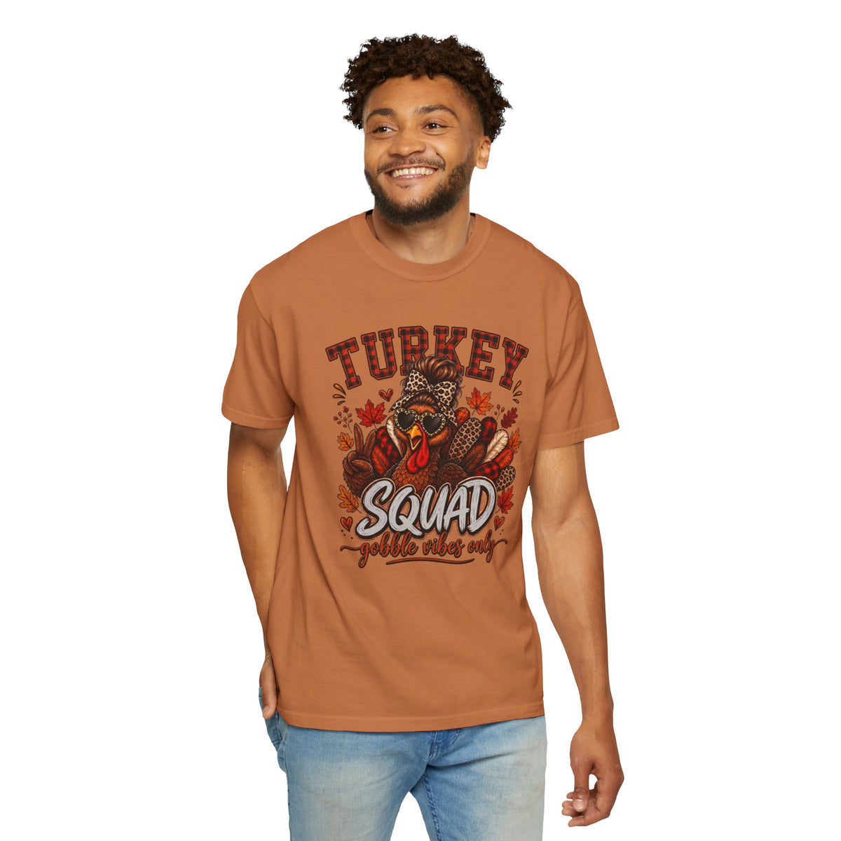 Comfort Colors Turkey Squad T-Shirt, Funny Thanksgiving Shirt, Turkey With Sunglasses T-Shirt, Fall Autumn T-Shirt, Thanksgiving Gift