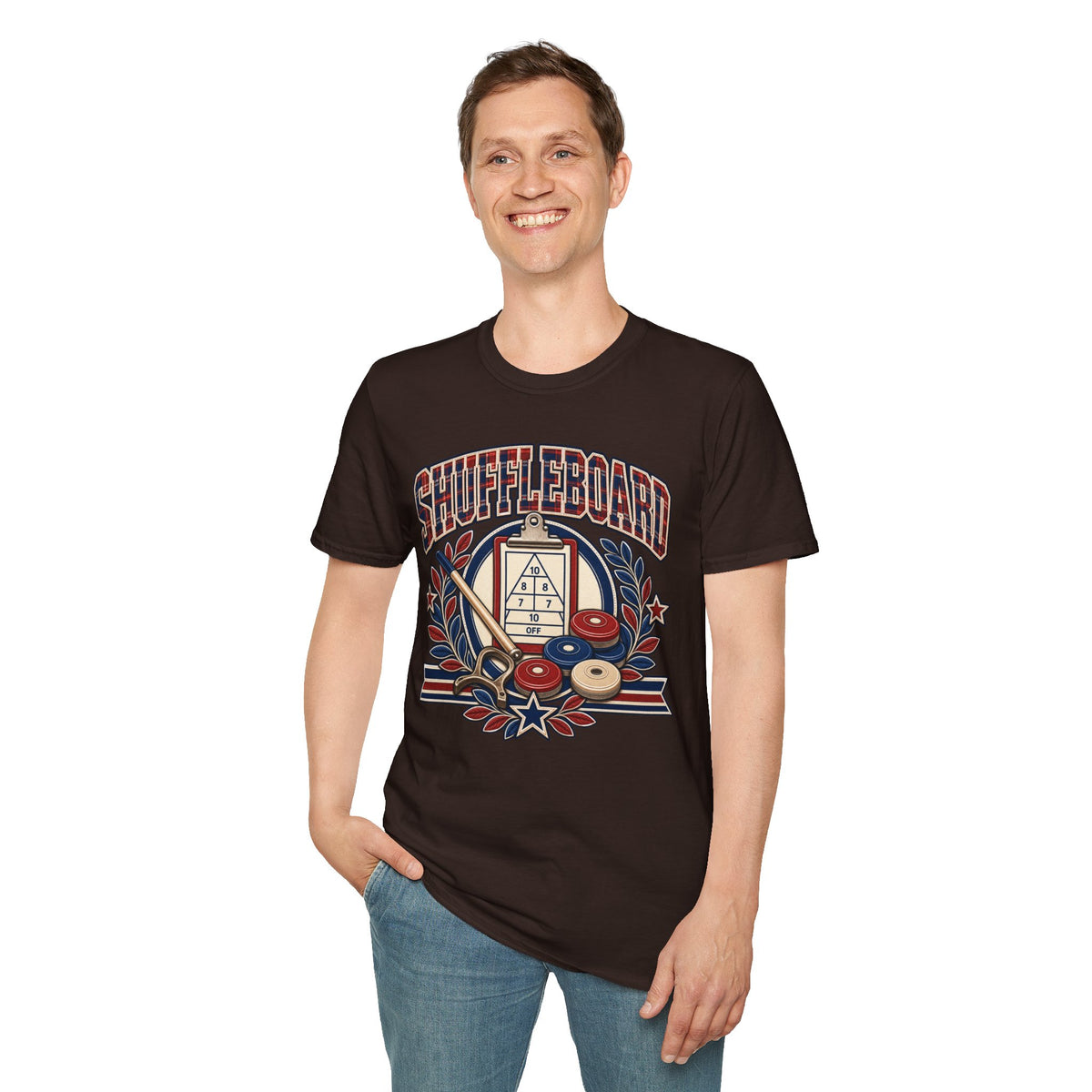 Shuffleboard Graphic T-Shirt | Vintage Shuffleboard Court Design