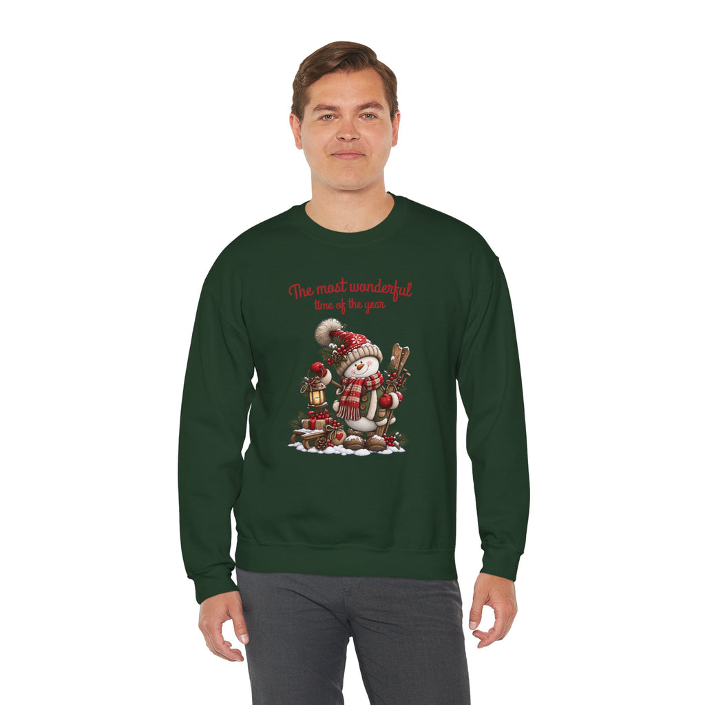 Most Wonderful Time of the Year Sweatshirt, Snowman Christmas Shirt, Vintage Holiday Crewneck, Cute Winter Snowman Tee, Christmas Gift Shirt