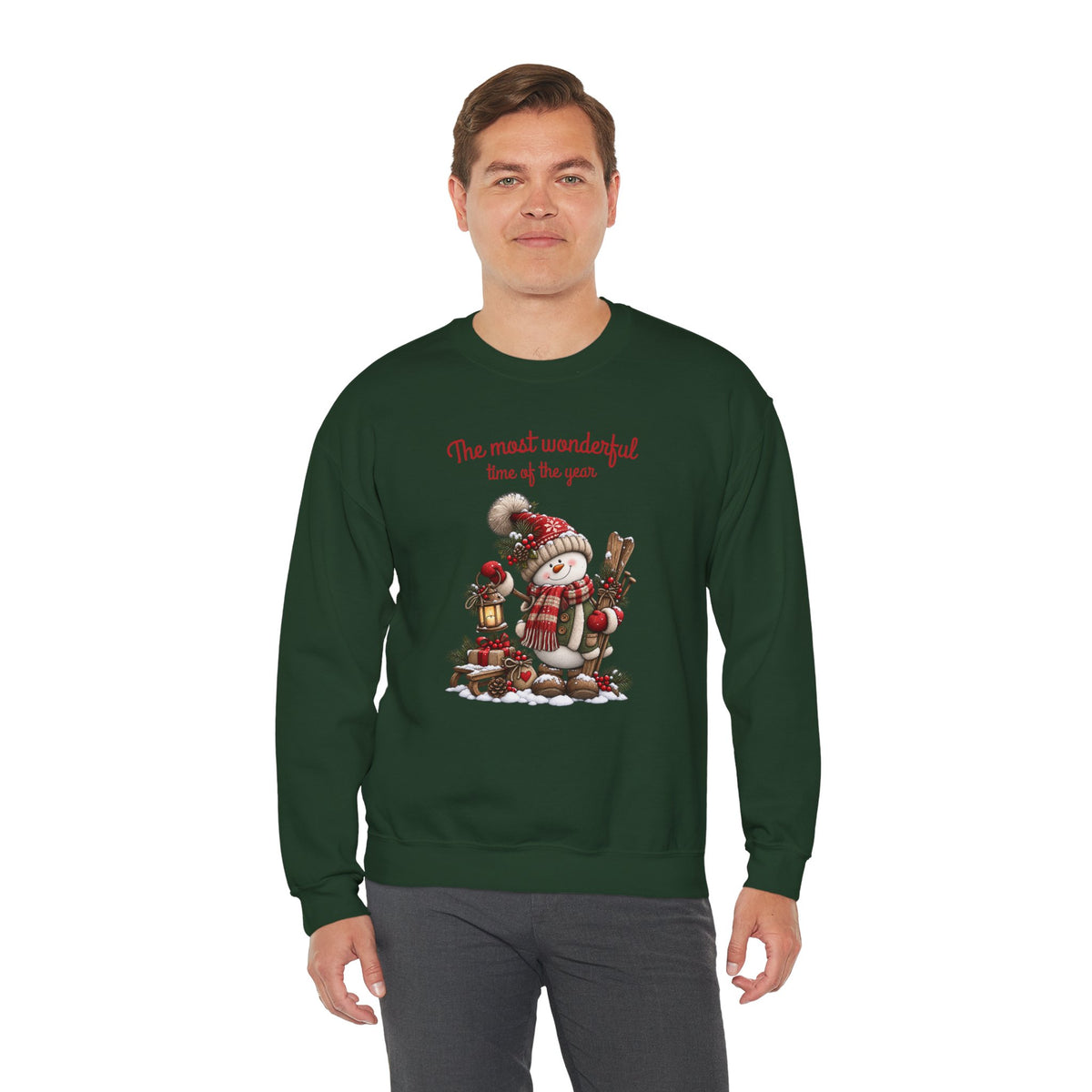 Most Wonderful Time of the Year Sweatshirt, Snowman Christmas Shirt, Vintage Holiday Crewneck, Cute Winter Snowman Tee, Christmas Gift Shirt
