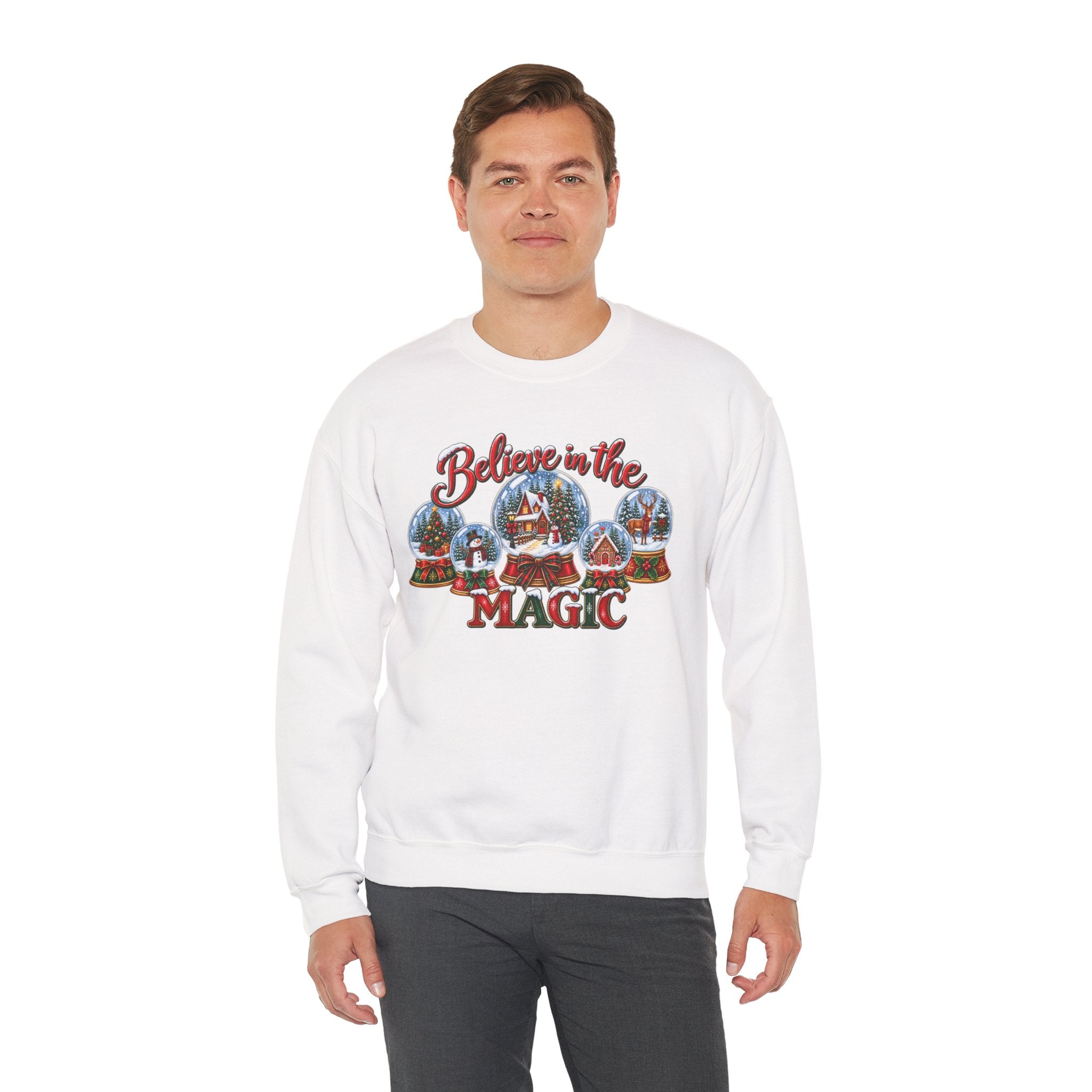 Believe in the Magic Sweatshirt, Christmas Snow Globe Sweatshirt, Retro Christmas Shirt, Winter Holiday Sweatshirt, Christmas Village Tee