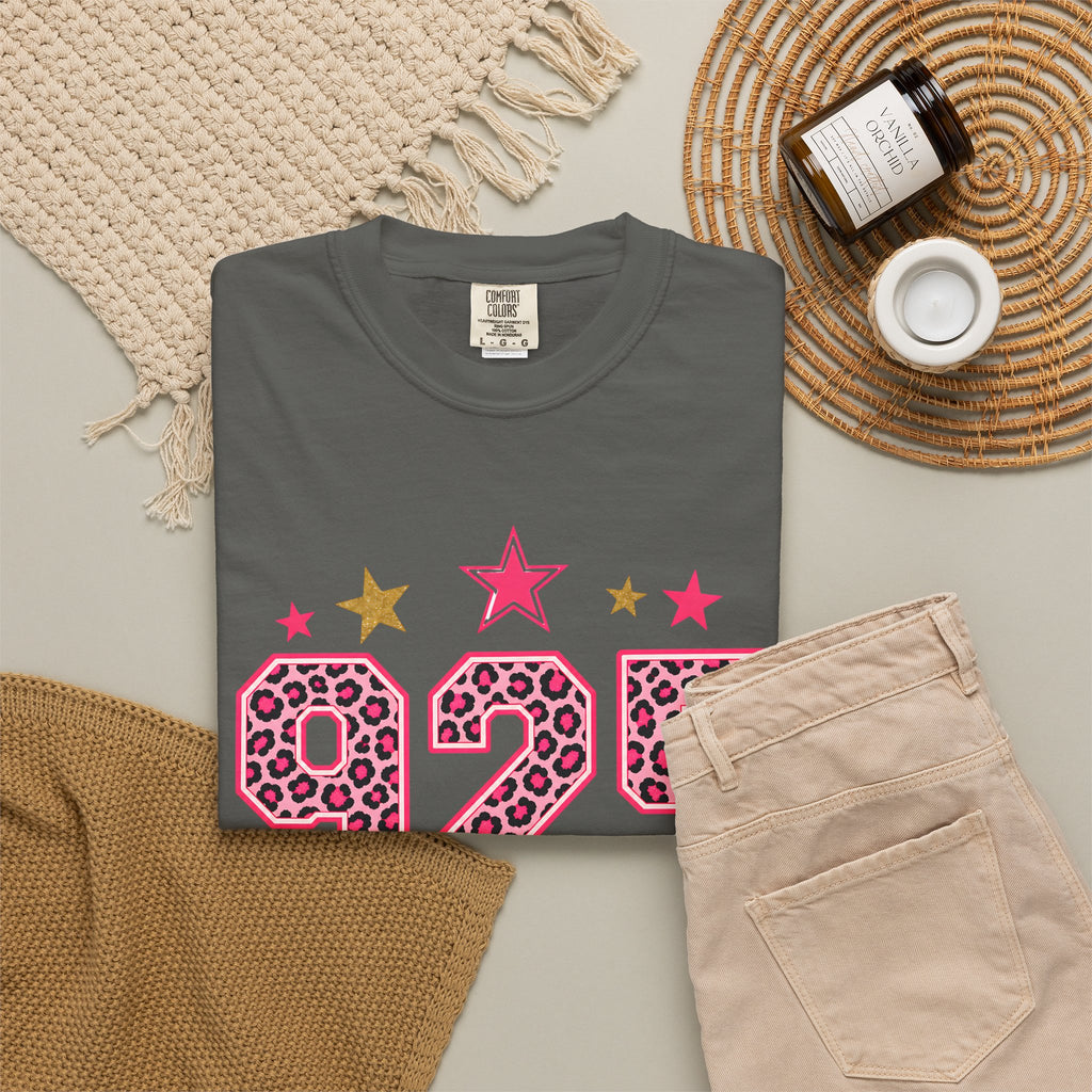 Comfort Color 925 Leopard Star Shirt, Cheetah Print Birthday Shirt, Trendy Dolly Day Graphic Tee, Western Star Shirt, Custom Number Shirt