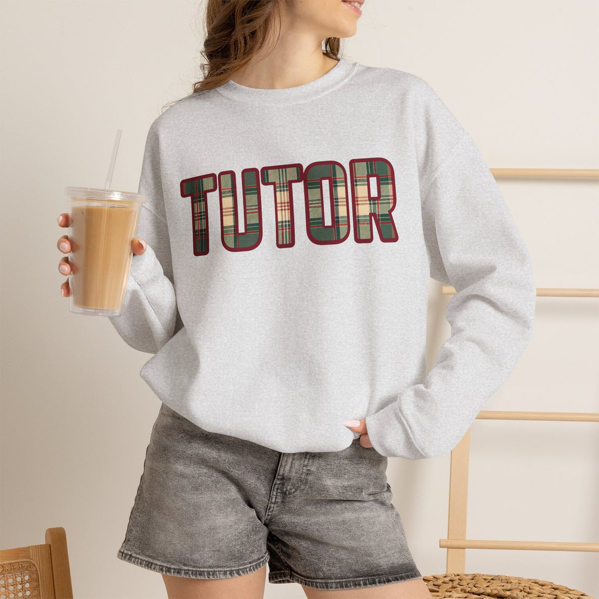Tutor Plaid Sweatshirt, Teacher Appreciation Gift, Tutoring Crewneck, Teacher Sweater, Gift for Tutor, Plaid Font Sweatshirt" Plaid TrendTop