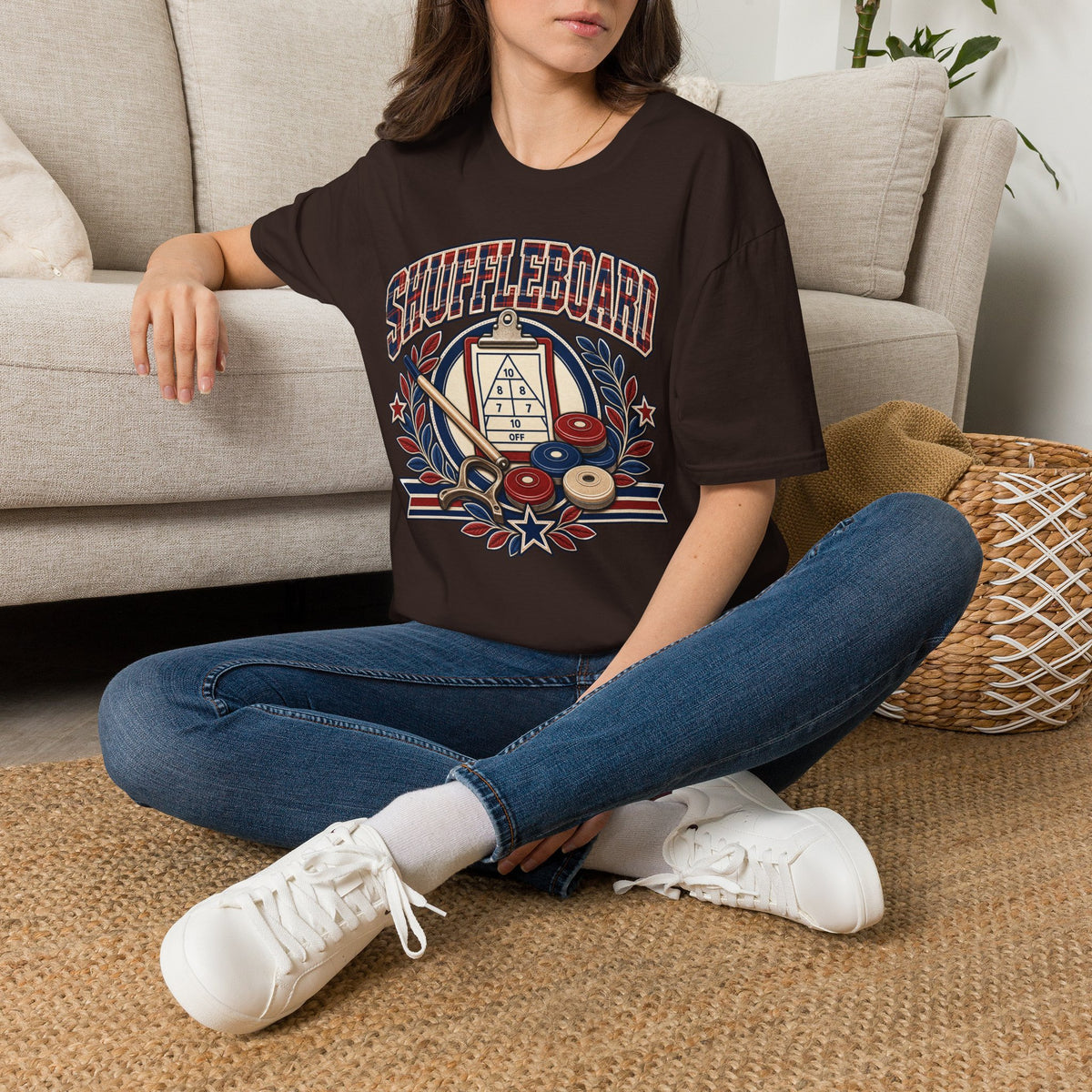 Shuffleboard Graphic T-Shirt | Vintage Shuffleboard Court Design