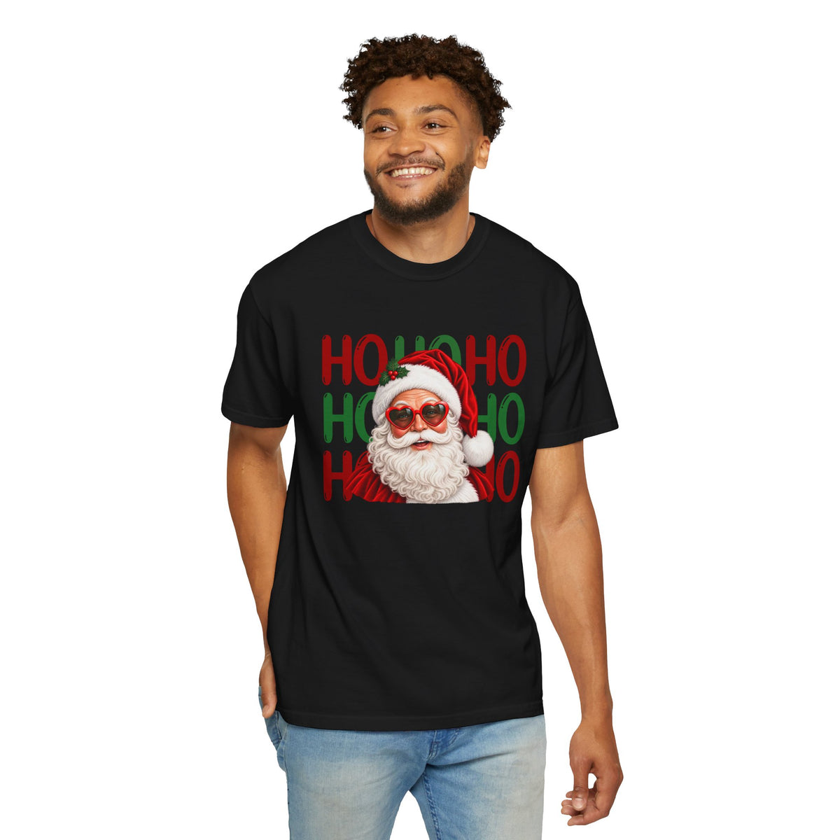 Comfort Color Retro Santa Sunglasses Shirt, Ho Ho Ho Christmas T-Shirt, Santa Claus Tee, Holiday Santa Shirt, Xmas Gift, Christmas Party Top