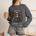 Skeleton Biker Christmas Sweatshirt, All I Want For Christmas Is My Motorcycle Shirt, Funny Biker Xmas Gift, Santa Skull Motorcycle Sweater