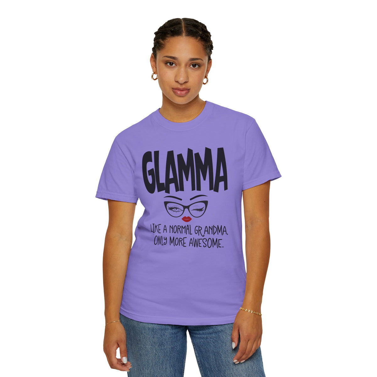 Glamma T-Shirt — "Glamma: Like a Normal Grandma, Only More Awesome" Graphic Tee