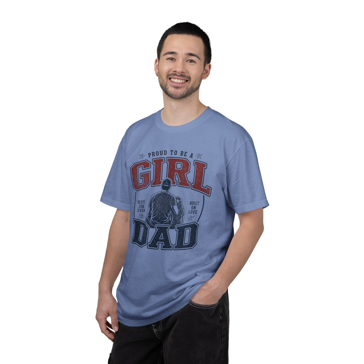 Girl Dad Shirt, Proud To Be A Girl Dad Tee, Best Job Ever Shirt, Built On Love, Baseball Dad Gift, Fathers Day Shirt, Dad Of Girls T-Shirt