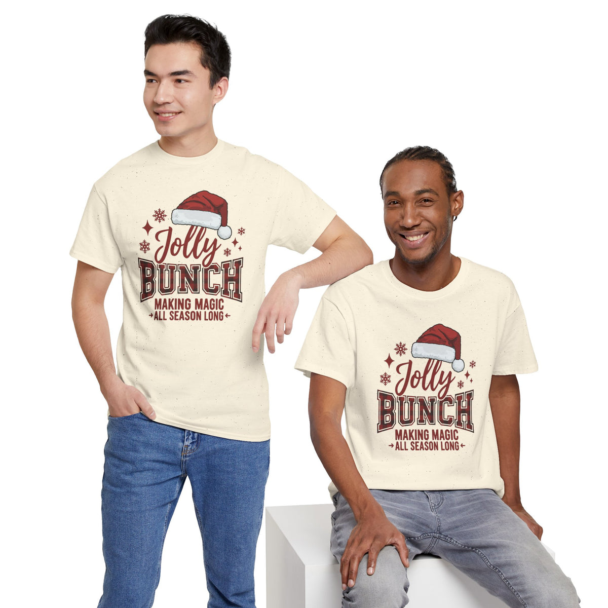 Jolly Bunch Christmas Shirt | Making Magic All Season Long | Santa Hat Tee | Cute Family Xmas T-Shirt | Holiday Group Matching Tee