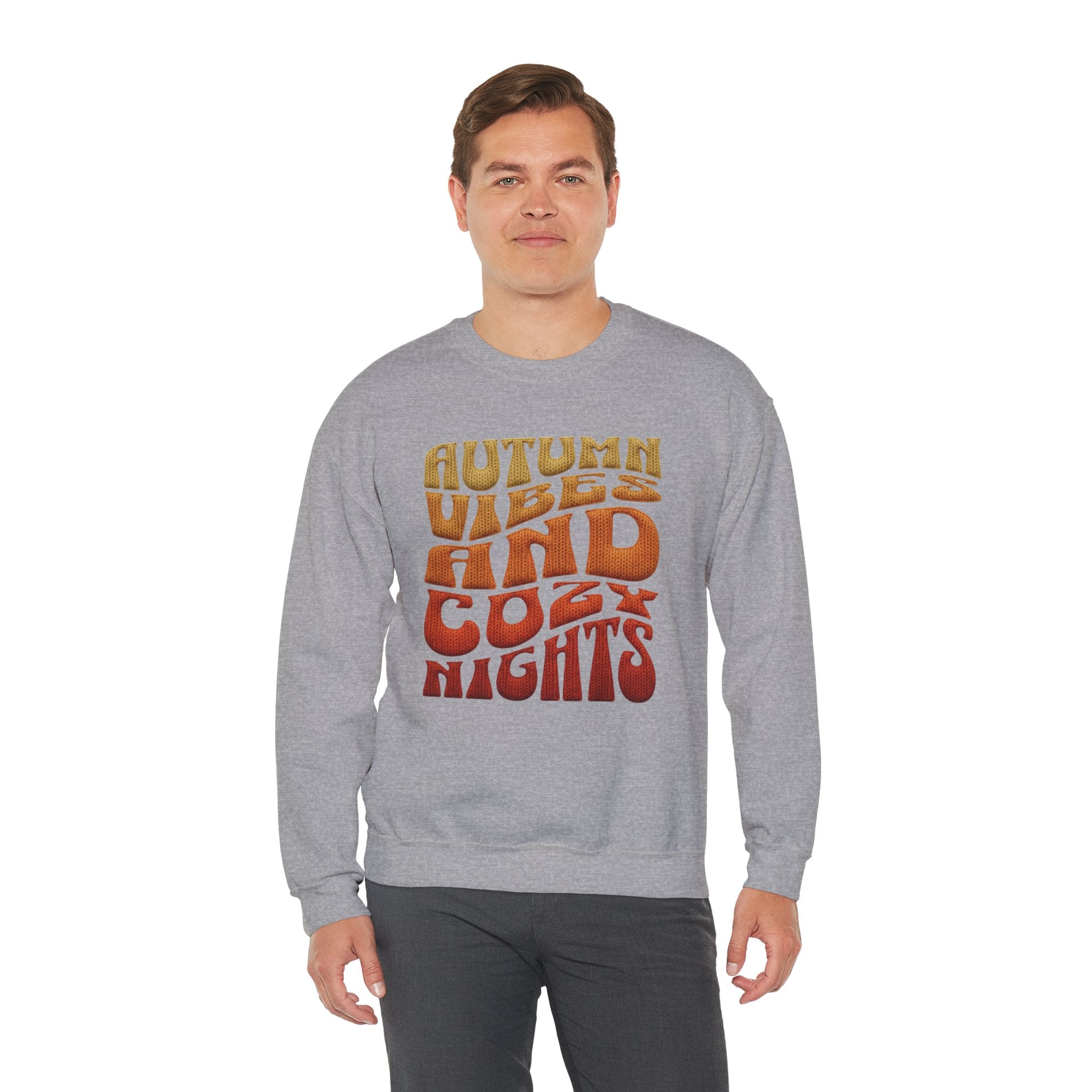 Autumn Vibes And Cozy Nights Sweatshirt, Retro Wavy Text Fall Crewneck, Groovy Autumn Sweater, Fall Vibes Shirt, Cozy Season Pullover Gift