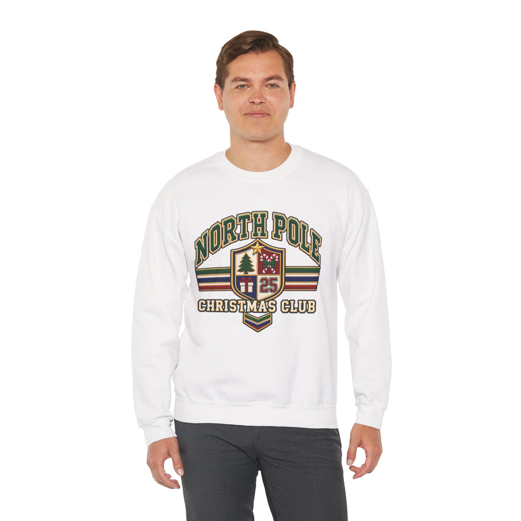 North Pole Christmas Club Sweatshirt, Retro Varsity Christmas Sweatshirt, Vintage Christmas Crewneck, Family Christmas Shirt, Xmas Gift