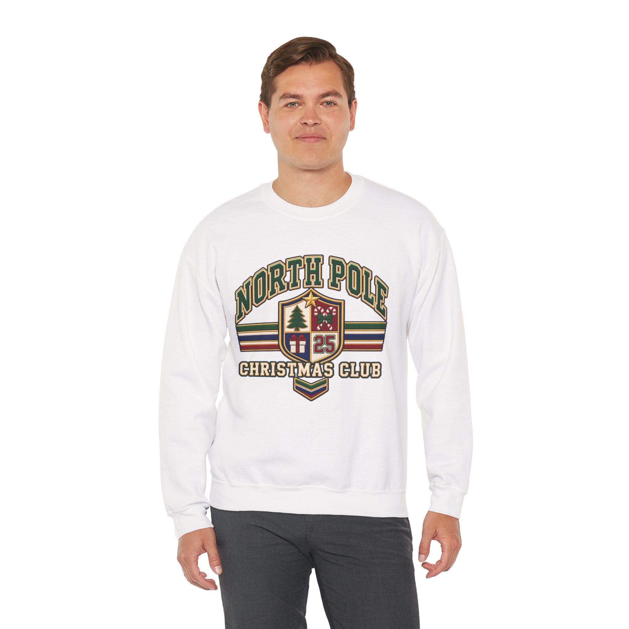 North Pole Christmas Club Sweatshirt, Retro Varsity Christmas Sweatshirt, Vintage Christmas Crewneck, Family Christmas Shirt, Xmas Gift