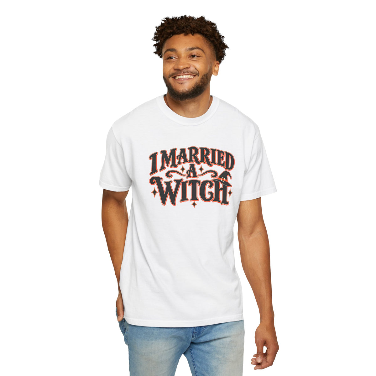 I Married A Witch Shirt, Funny Halloween Shirt, Witch Husband Shirt, Halloween Couple Shirt, Spooky Season Tee, Witchy Wife Gift for Him