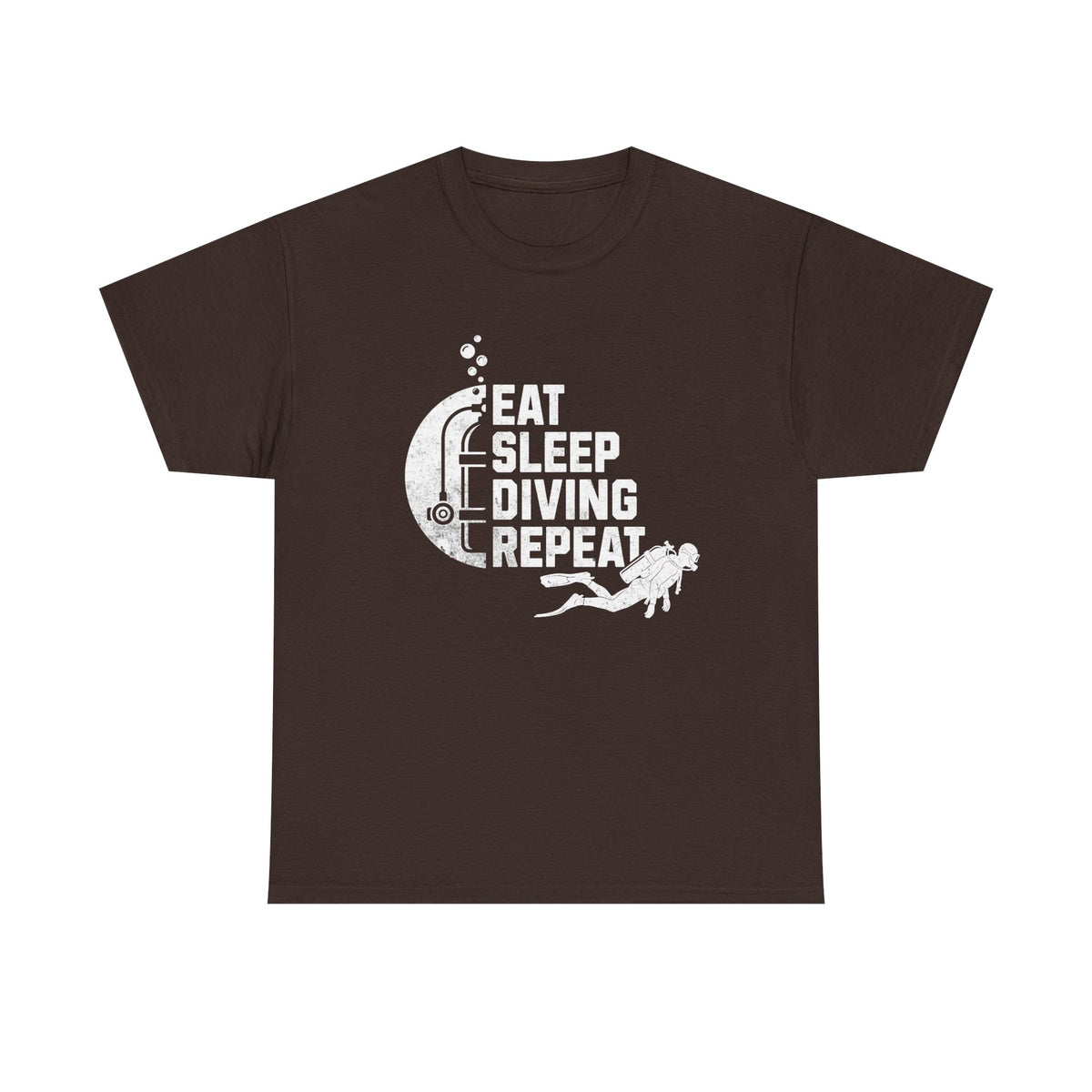Eat Sleep Diving Repeat Tee | Scuba Diver Moon Graphic, Vintage Grunge T-shirt, Sports Lover, Unisex Tee, Gift, Casual Wear, Water Sports