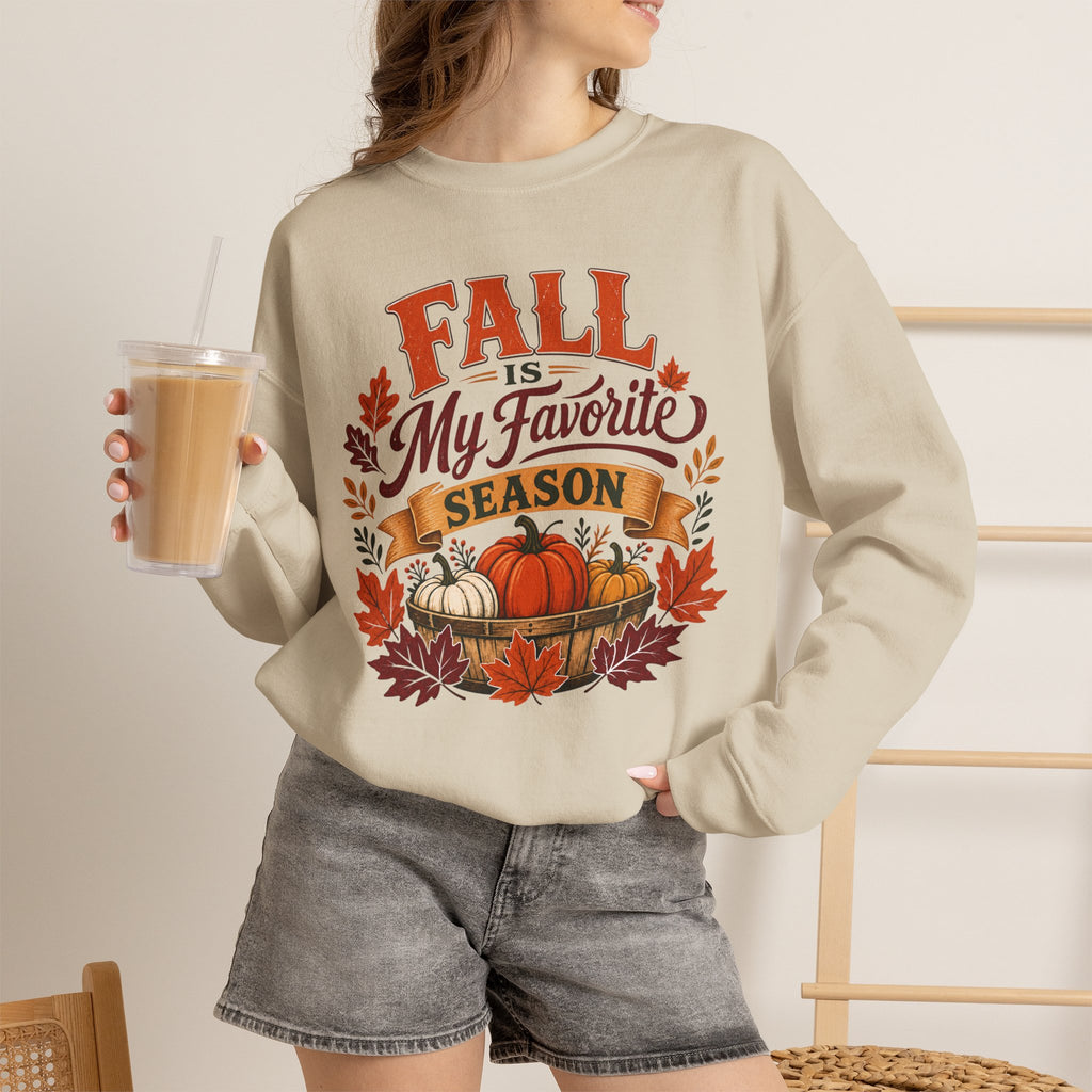 Fall Is My Favorite Season Sweatshirt, Pumpkin Autumn Crewneck, Fall Leaves Shirt, Thanksgiving Sweater, Women's Fall Fashion Top Gift