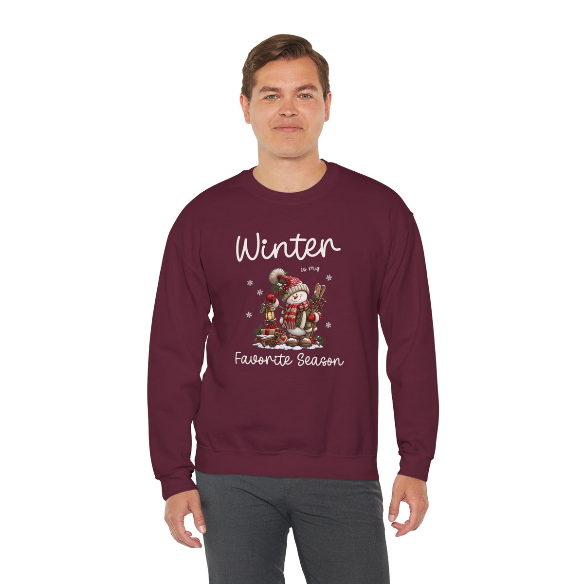 Winter Is My Favorite Season Sweatshirt, Cute Snowman Christmas Sweatshirt, Winter Holiday Shirt, Snowman Lover Gift, Cozy Winter Apparel