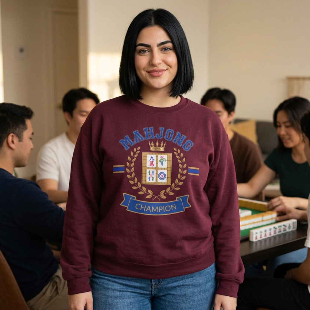 Mahjong Champion Sweatshirt, Funny Mahjong Crewneck, Mahjong Gift for Her, Mahjong Club Shirt, Game Night Sweater, Mahjong Lover Gift