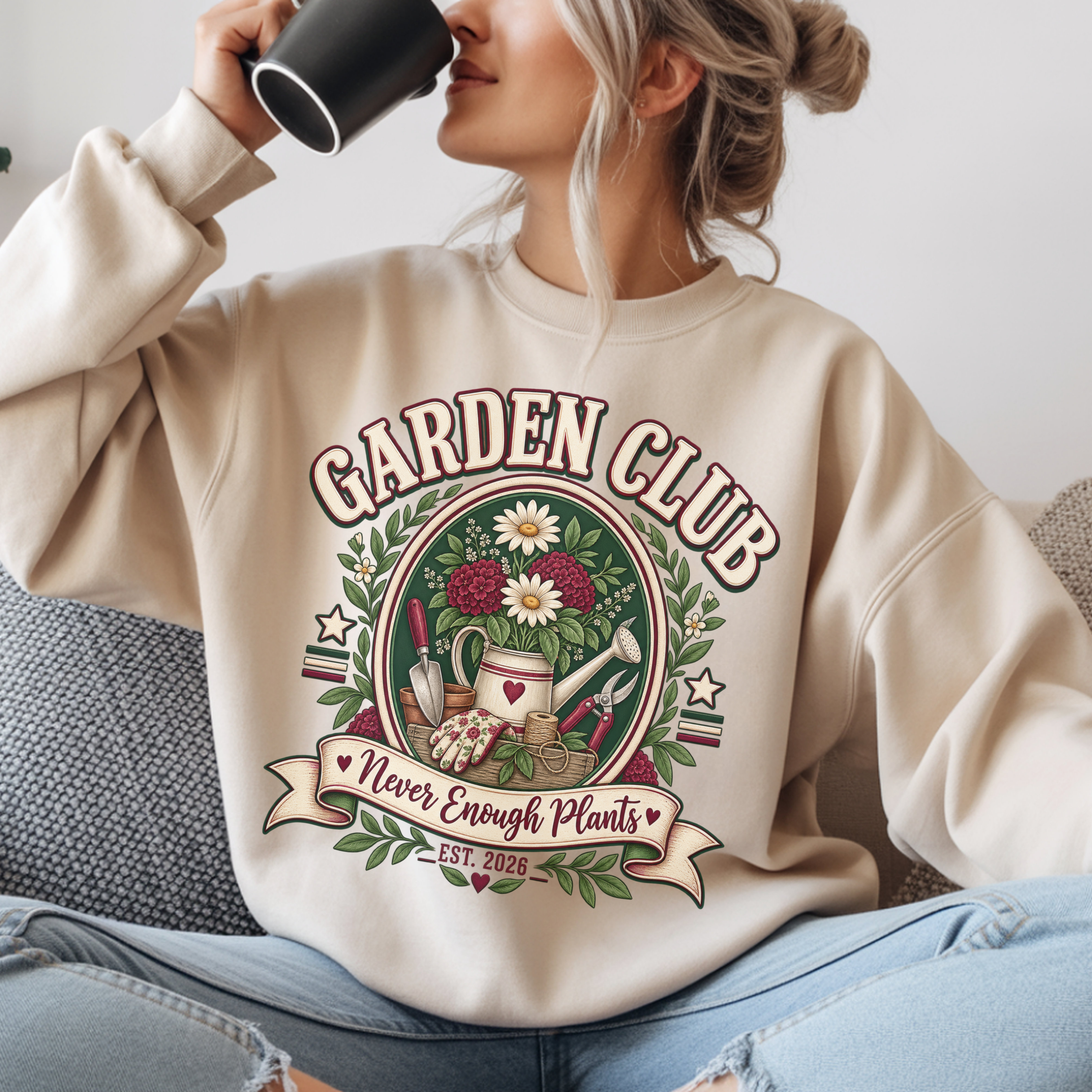 Garden Club Sweatshirt, Never Enough Plants Shirt, Gardening Sweatshirt, Plant Lady Gift, Flower Garden Crewneck, Gardener Gift For Her