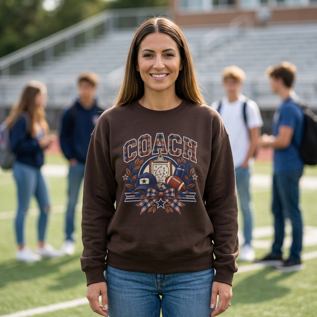 Coach Football Sweatshirt, Vintage Coach Sweatshirt, Football Season Shirt, Coach Life Crewneck, Team Mom Gift, Retro Coach Apparel