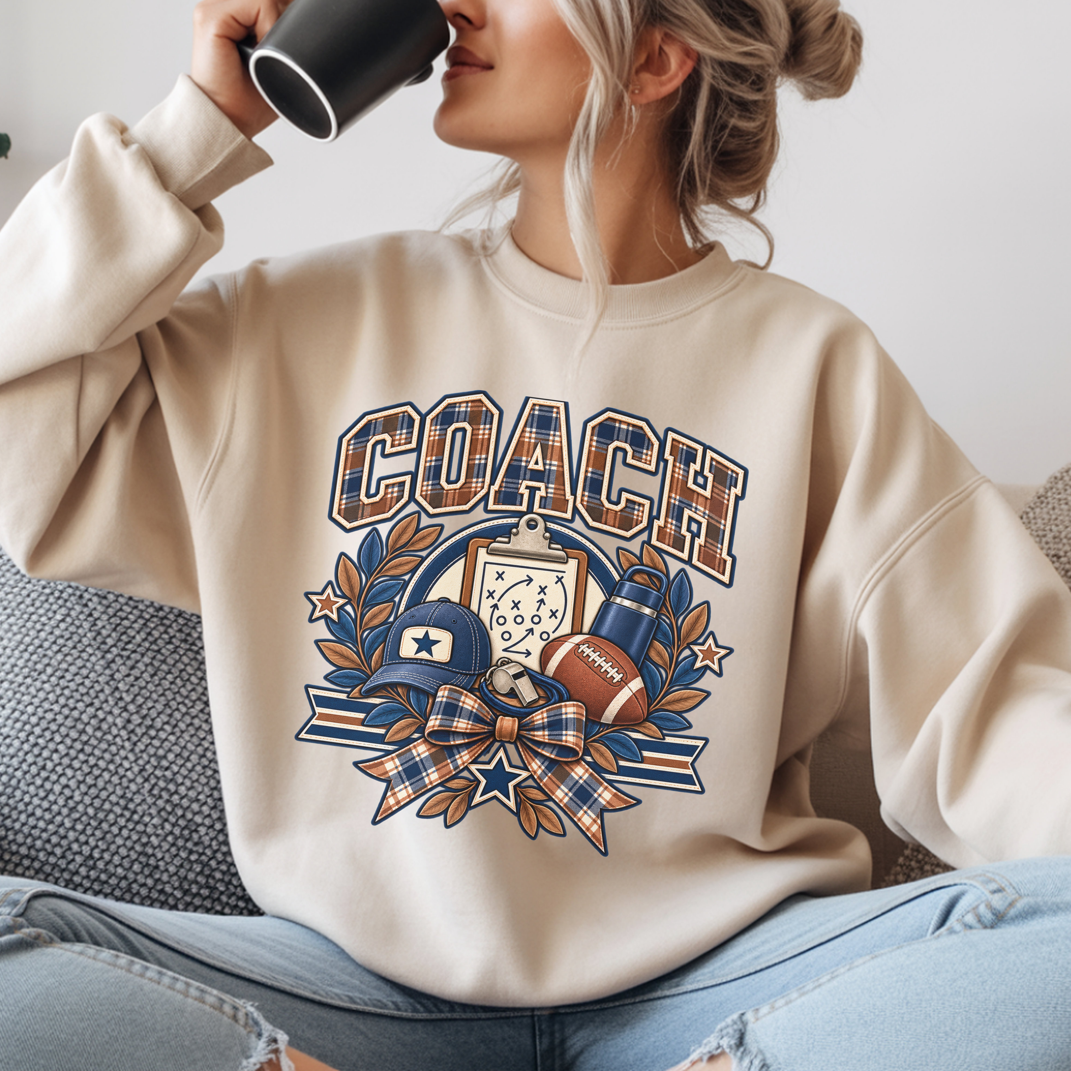 Coach Football Sweatshirt, Vintage Coach Sweatshirt, Football Season Shirt, Coach Life Crewneck, Team Mom Gift, Retro Coach Apparel