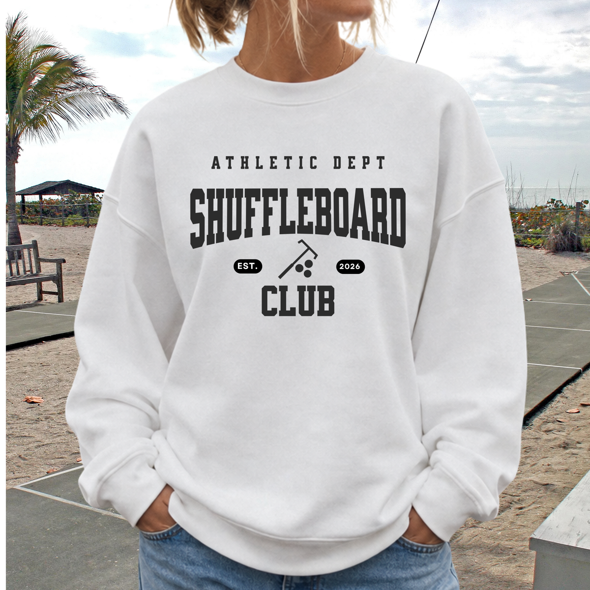 Shuffleboard Club Crewneck Sweatshirt | Athletic Dept Graphic