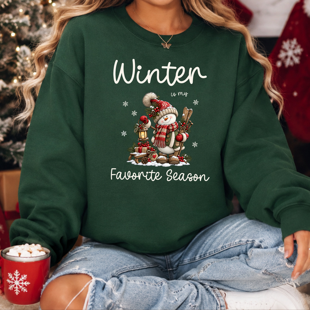 Winter Is My Favorite Season Sweatshirt, Cute Snowman Christmas Sweatshirt, Winter Holiday Shirt, Snowman Lover Gift, Cozy Winter Apparel