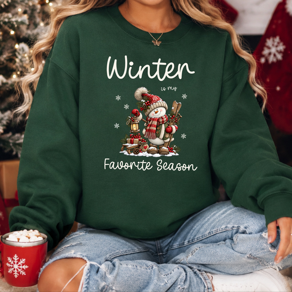 Winter Is My Favorite Season Sweatshirt, Cute Snowman Christmas Sweatshirt, Winter Holiday Shirt, Snowman Lover Gift, Cozy Winter Apparel