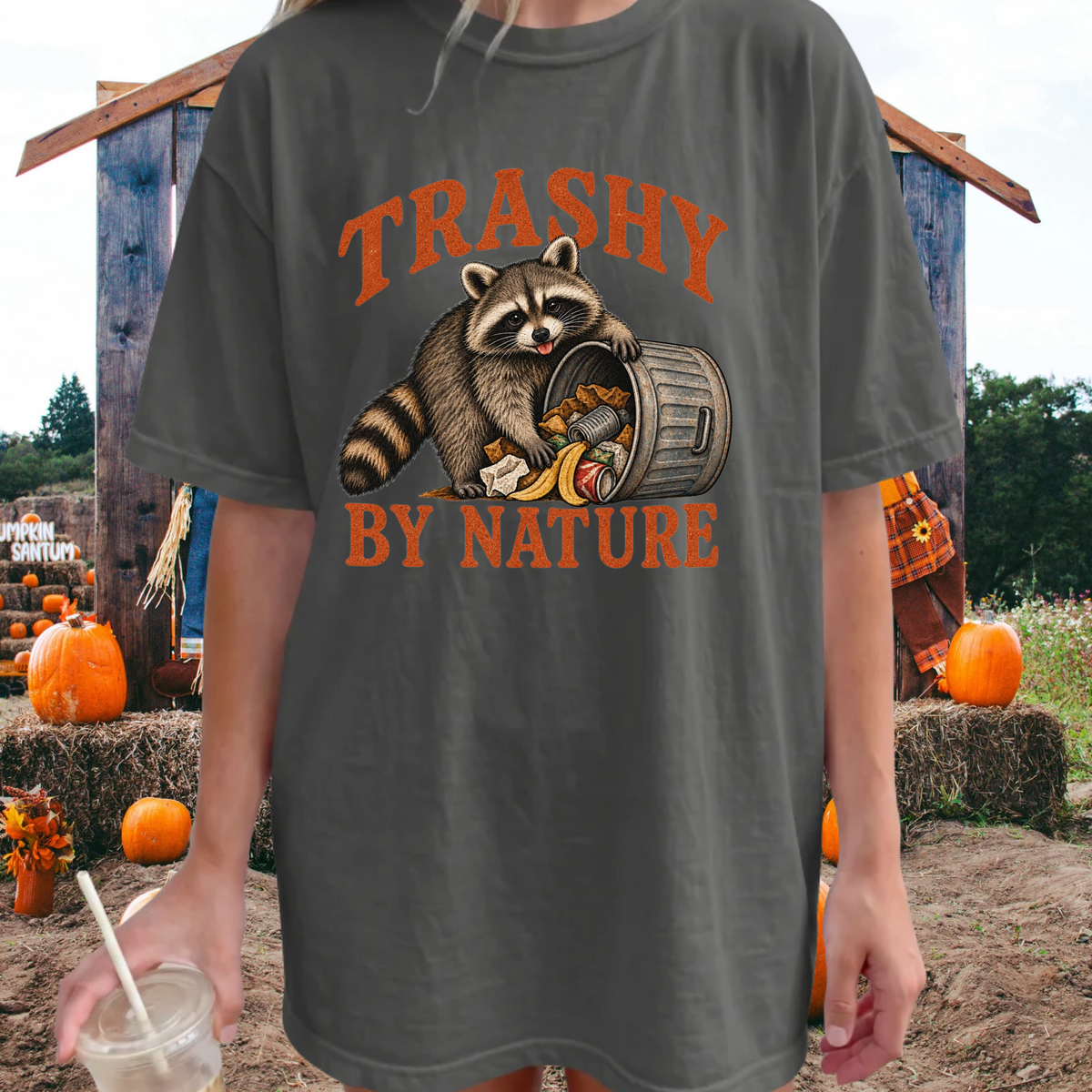 Comfort ColorTrashy By Nature Shirt, Funny Raccoon T-Shirt, Racoon Lover Gift, Funny Animal Tee, Sarcastic Humor Shirt, Trendy Novelty Tee