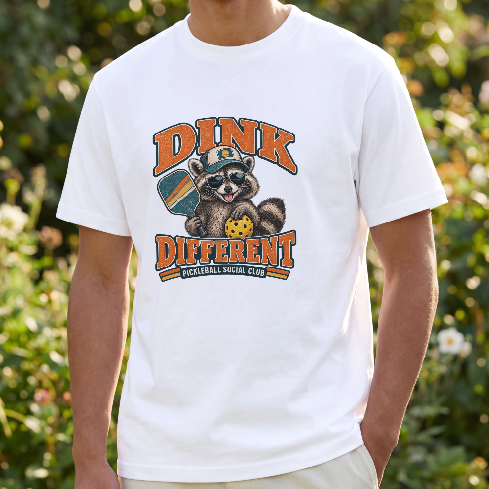 Comfort Color Dink Different Pickleball Tee, Funny Raccoon Pickleball Tee, Pickleball Social Club, Retro Tee Shirt, Gift Pickleball Lover
