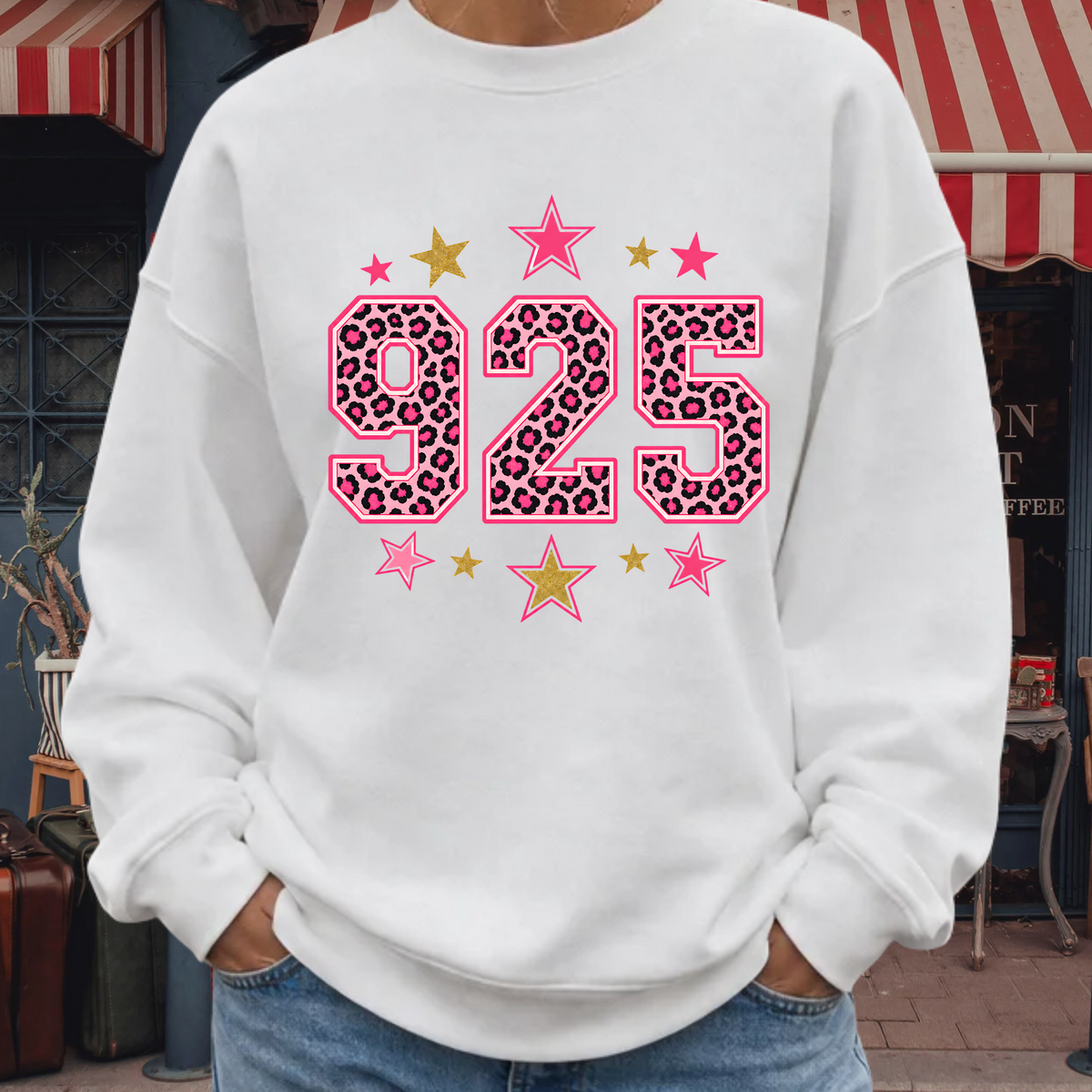 925 Leopard Star Top, Pink Gold Number Sweatshirt, Cheetah Print Birthday Shirt, Trendy Graphic Tee, Western Star Shirt, Custom Number Shirt