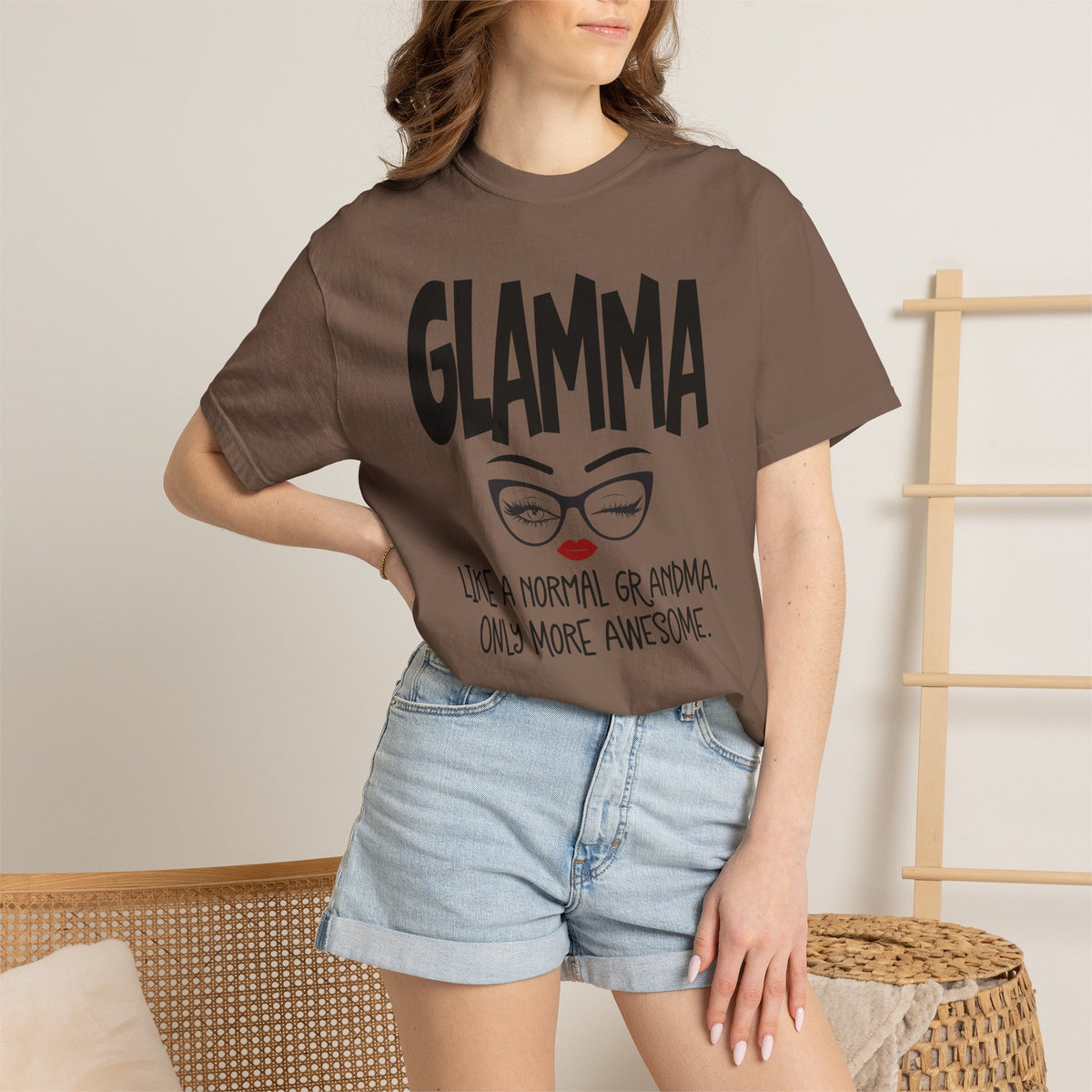 Glamma T-Shirt — "Glamma: Like a Normal Grandma, Only More Awesome" Graphic Tee