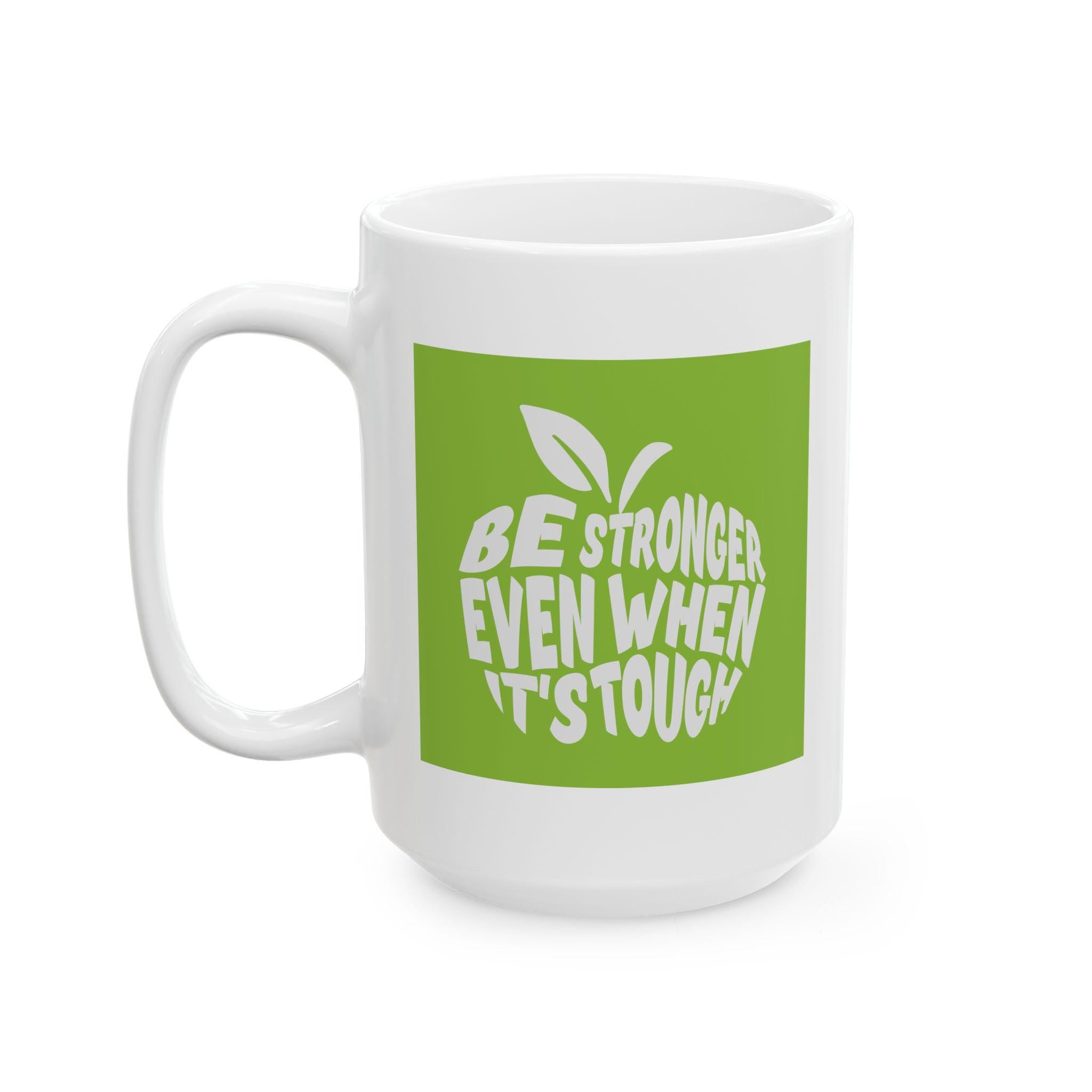 Motivational Coffee Mug: Bright Green Design, Encouraging Quote