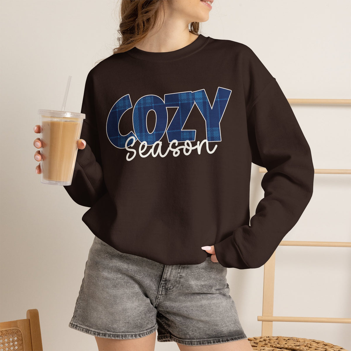 Cozy Season Sweatshirt, Plaid Cozy Season Shirt, Fall Sweatshirt, Cozy Season Crewneck, Autumn Sweatshirt, Fall Plaid Shirt, Fall Gift