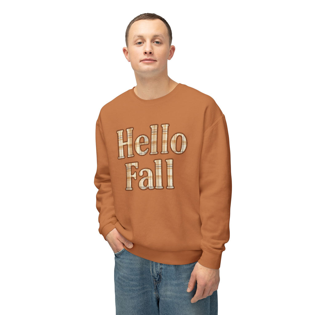 Hello Fall Plaid Design | Faux Embroidery Appliqué Fall Shirt Design