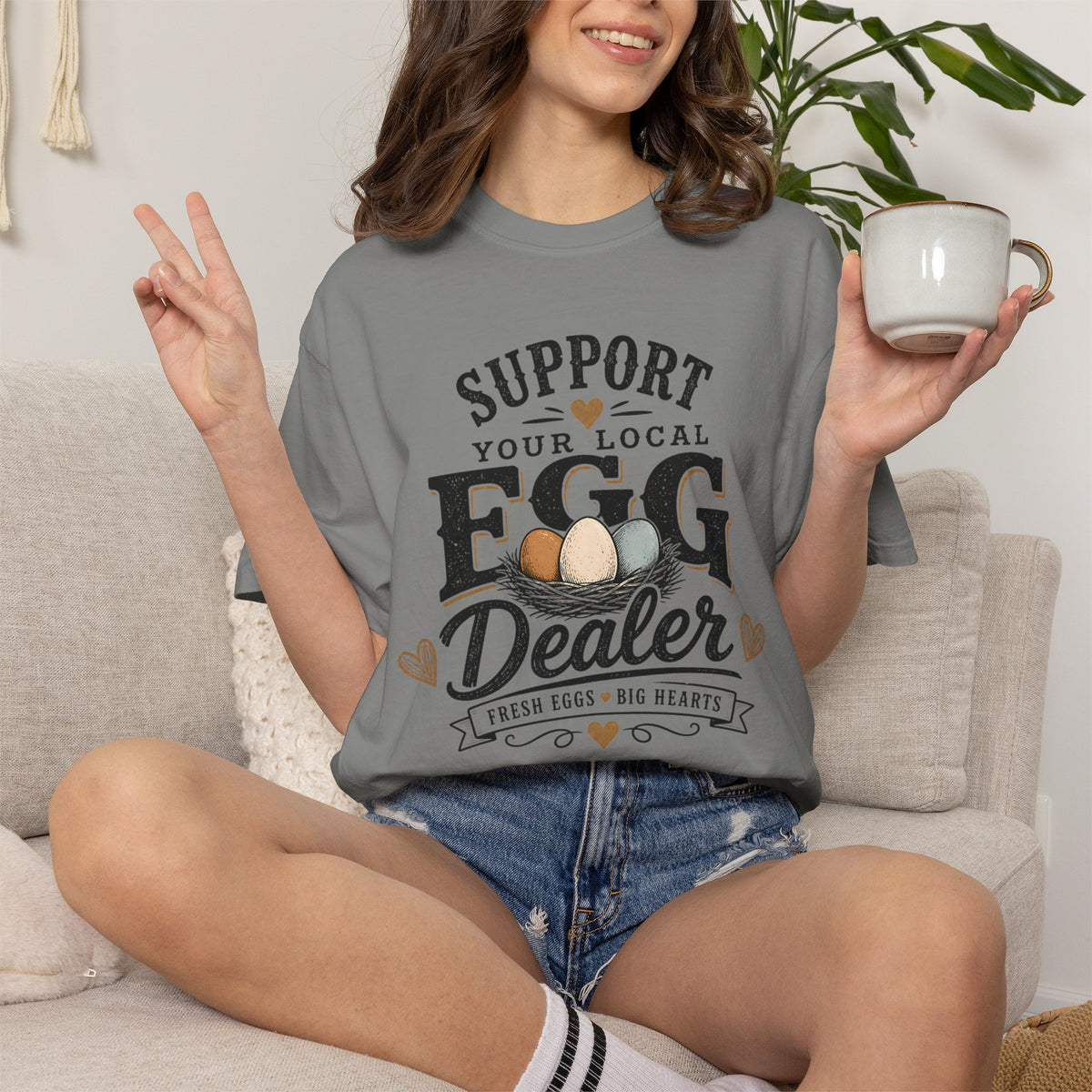 Support Your Local Egg Dealer Shirt, Fresh Eggs Big Hearts Tee, Chicken Mom Shirt, Backyard Chicken Gift, Farm Shirt, Homestead T-Shirt