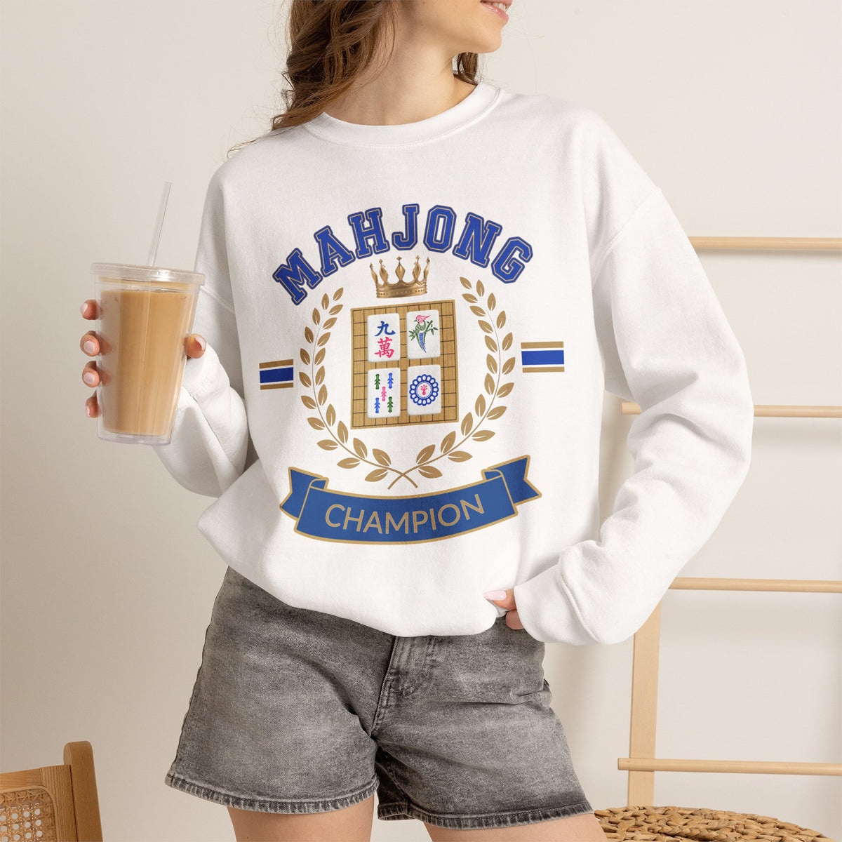 Mahjong Champion Sweatshirt, Funny Mahjong Crewneck, Mahjong Gift for Her, Mahjong Club Shirt, Game Night Sweater, Mahjong Lover Gift