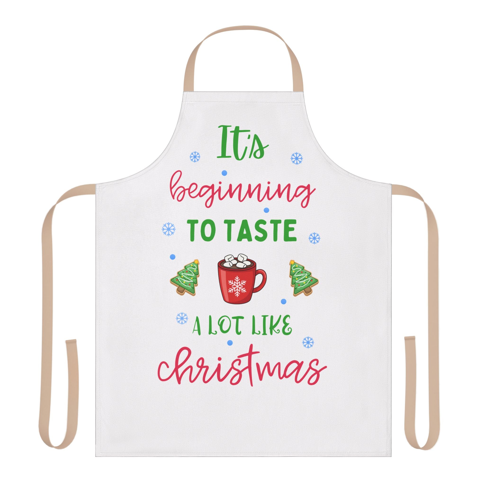It's Beginning to Taste A Lot Like Christmas Apron, Funny Hot Cocoa Christmas Apron, Holiday Baking Apron, Cute Xmas Kitchen Gift for Her
