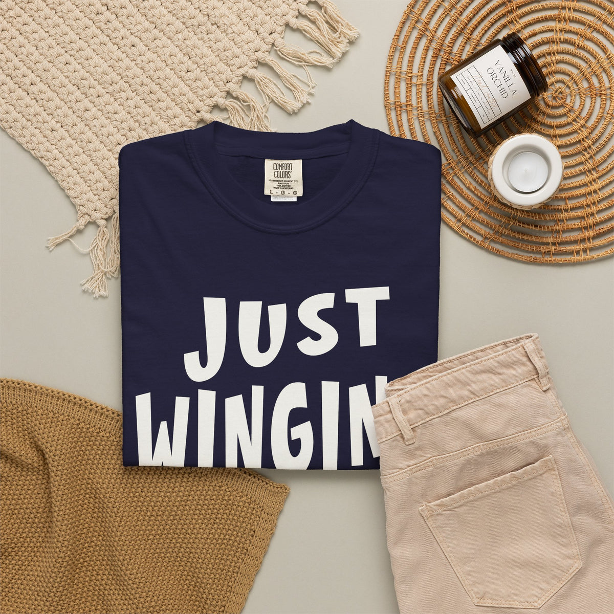 Just Winging It Shirt, Funny Graphic Tee, Oversized Fit T-Shirt, Sarcastic Quote Tee, Beach Vacation Shirt, Gift for Her, Mom Shirt