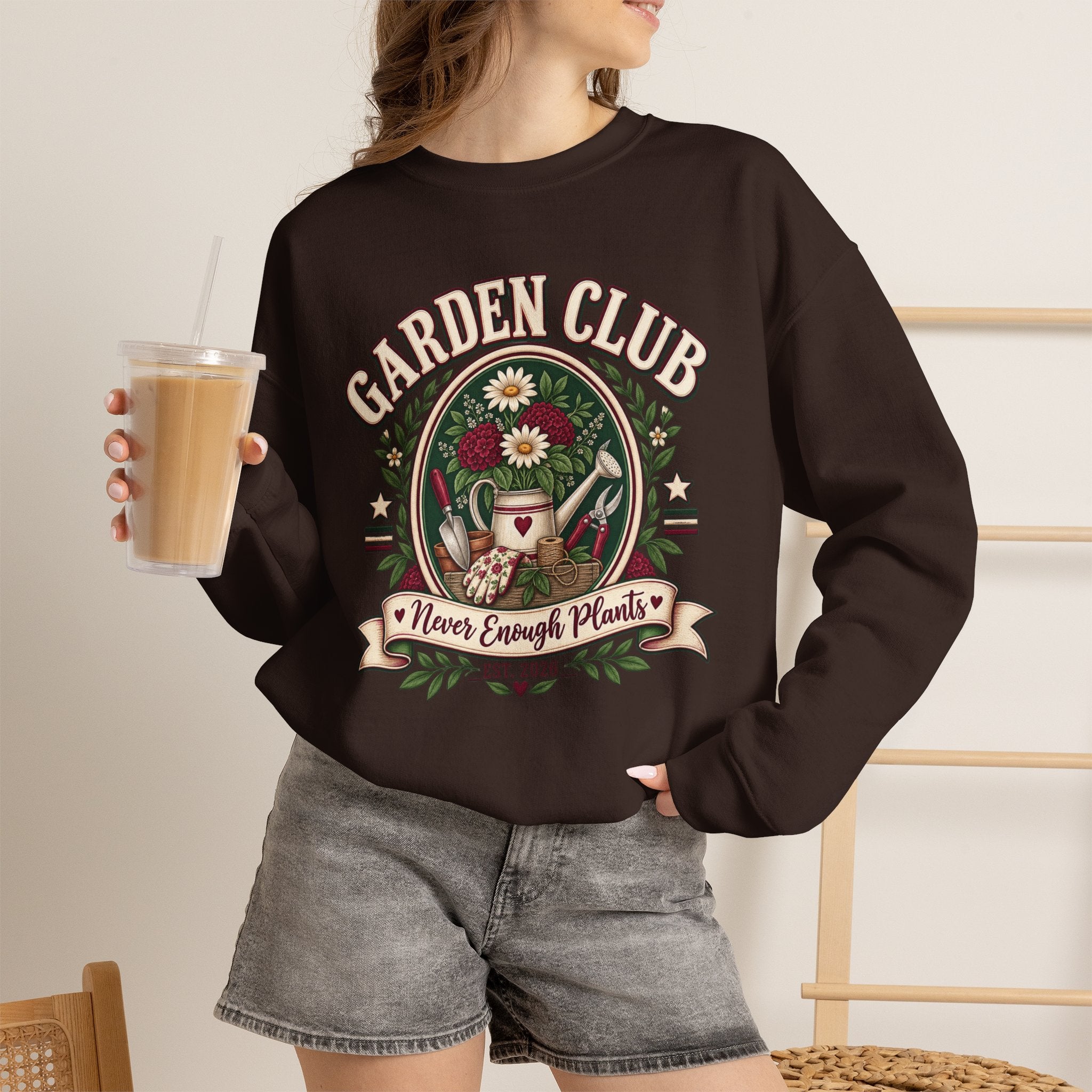 Garden Club Sweatshirt, Never Enough Plants Shirt, Gardening Sweatshirt, Plant Lady Gift, Flower Garden Crewneck, Gardener Gift For Her